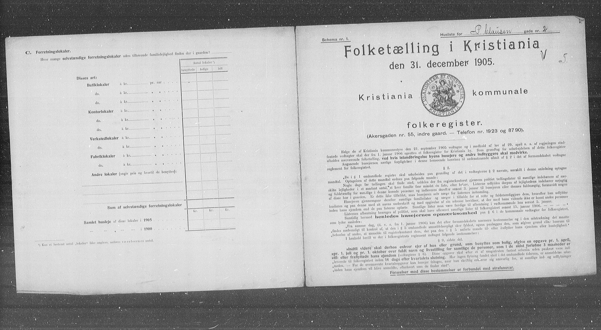OBA, Municipal Census 1905 for Kristiania, 1905, p. 41427