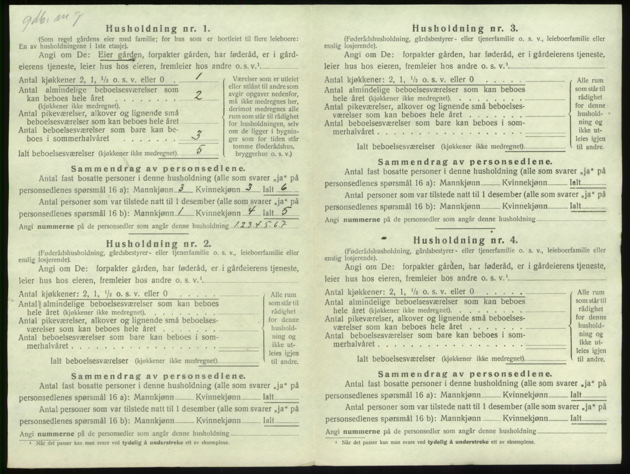 SAB, 1920 census for Balestrand, 1920, p. 42