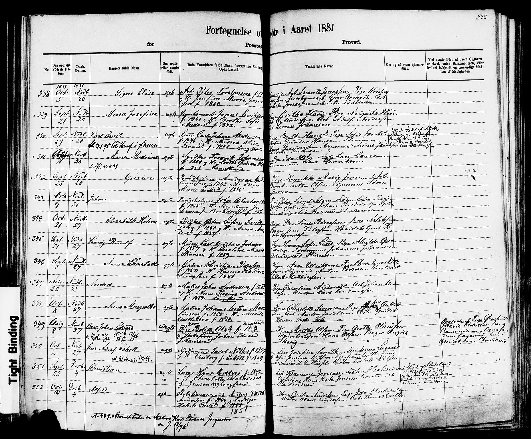 Larvik kirkebøker, AV/SAKO-A-352/F/Fa/L0006: Parish register (official) no. I 6, 1871-1883, p. 232