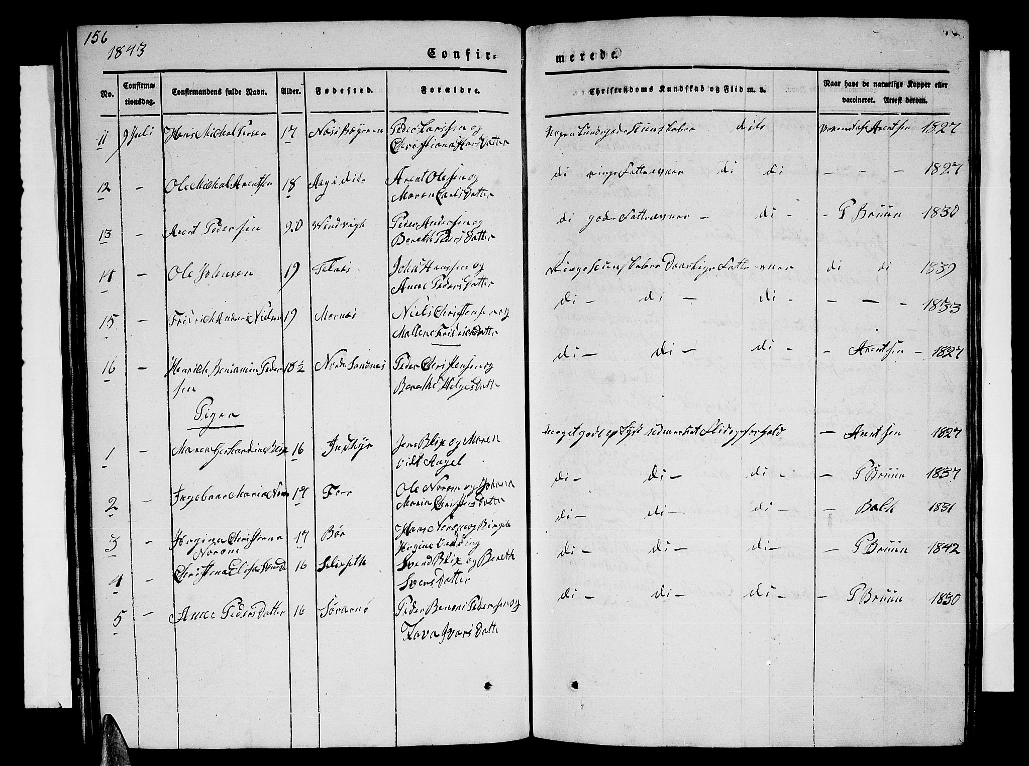 Ministerialprotokoller, klokkerbøker og fødselsregistre - Nordland, AV/SAT-A-1459/805/L0106: Parish register (copy) no. 805C02, 1841-1861, p. 156