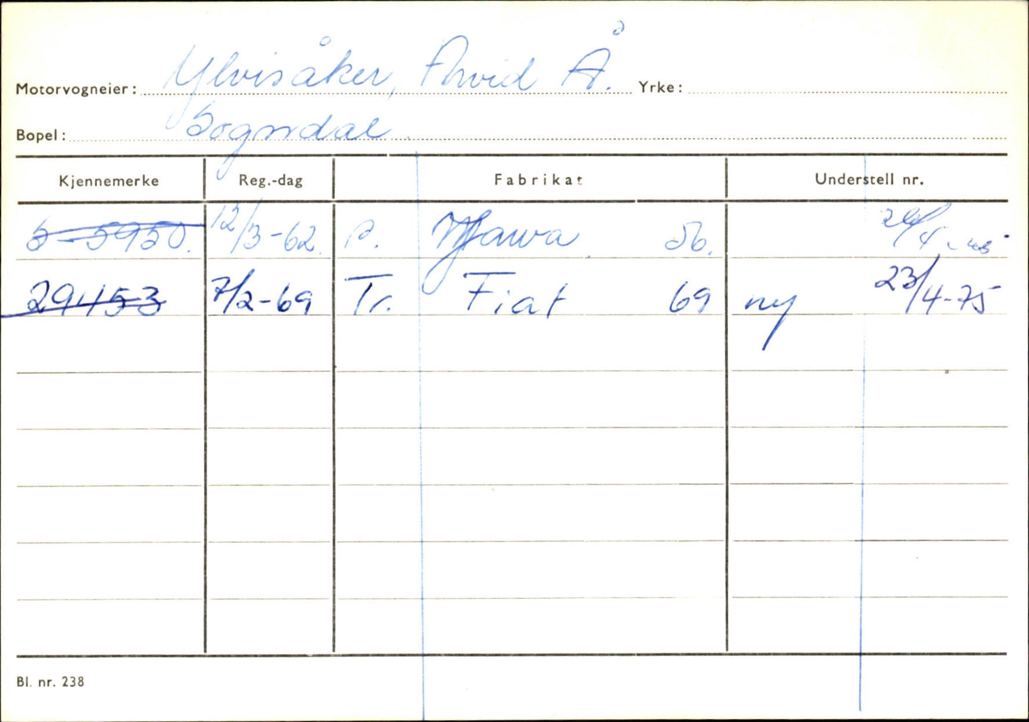 Statens vegvesen, Sogn og Fjordane vegkontor, AV/SAB-A-5301/4/F/L0125: Eigarregister Sogndal V-Å. Aurland A-Å. Fjaler A-N, 1945-1975, p. 149