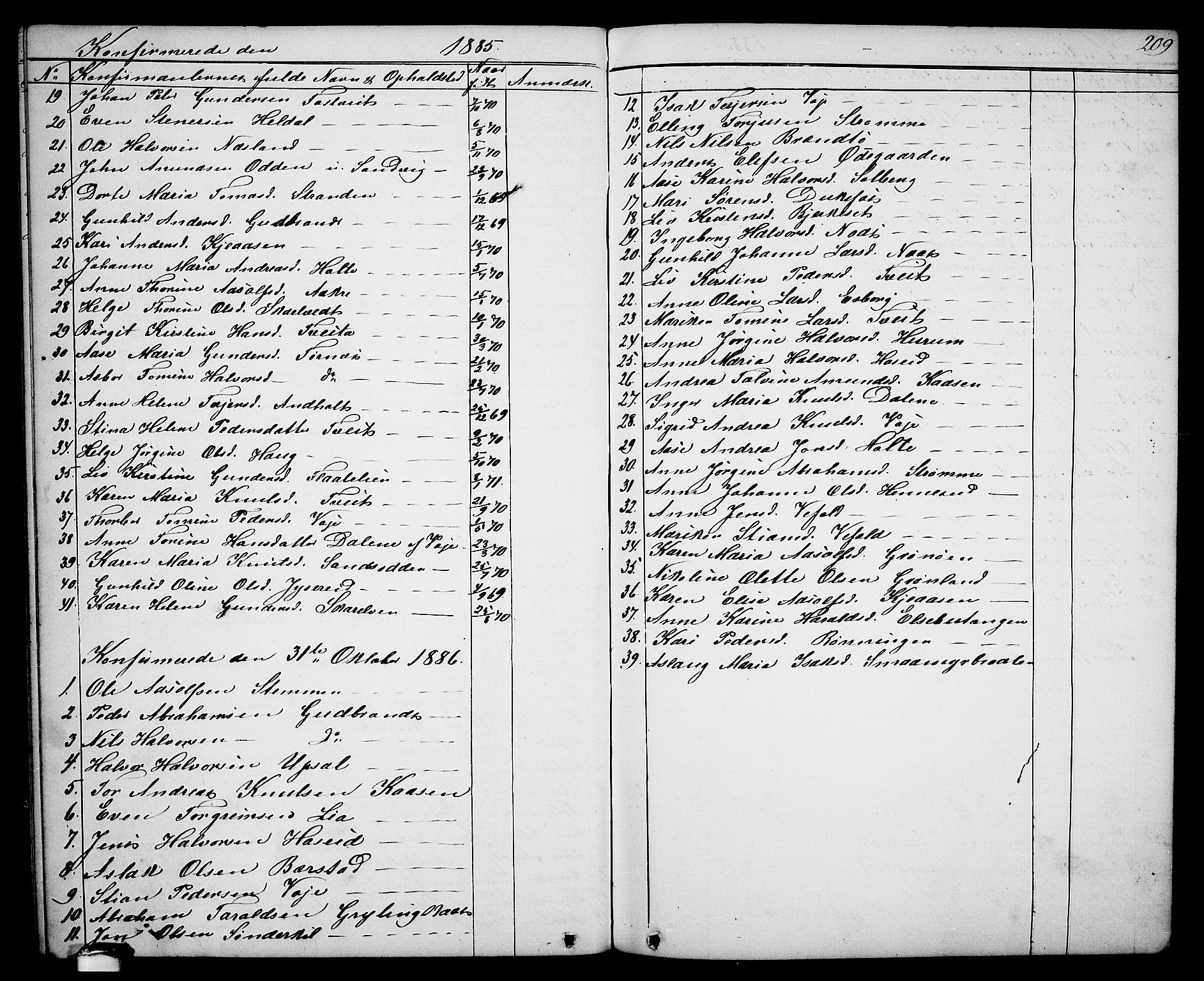 Drangedal kirkebøker, SAKO/A-258/G/Ga/L0002: Parish register (copy) no. I 2, 1856-1887, p. 209