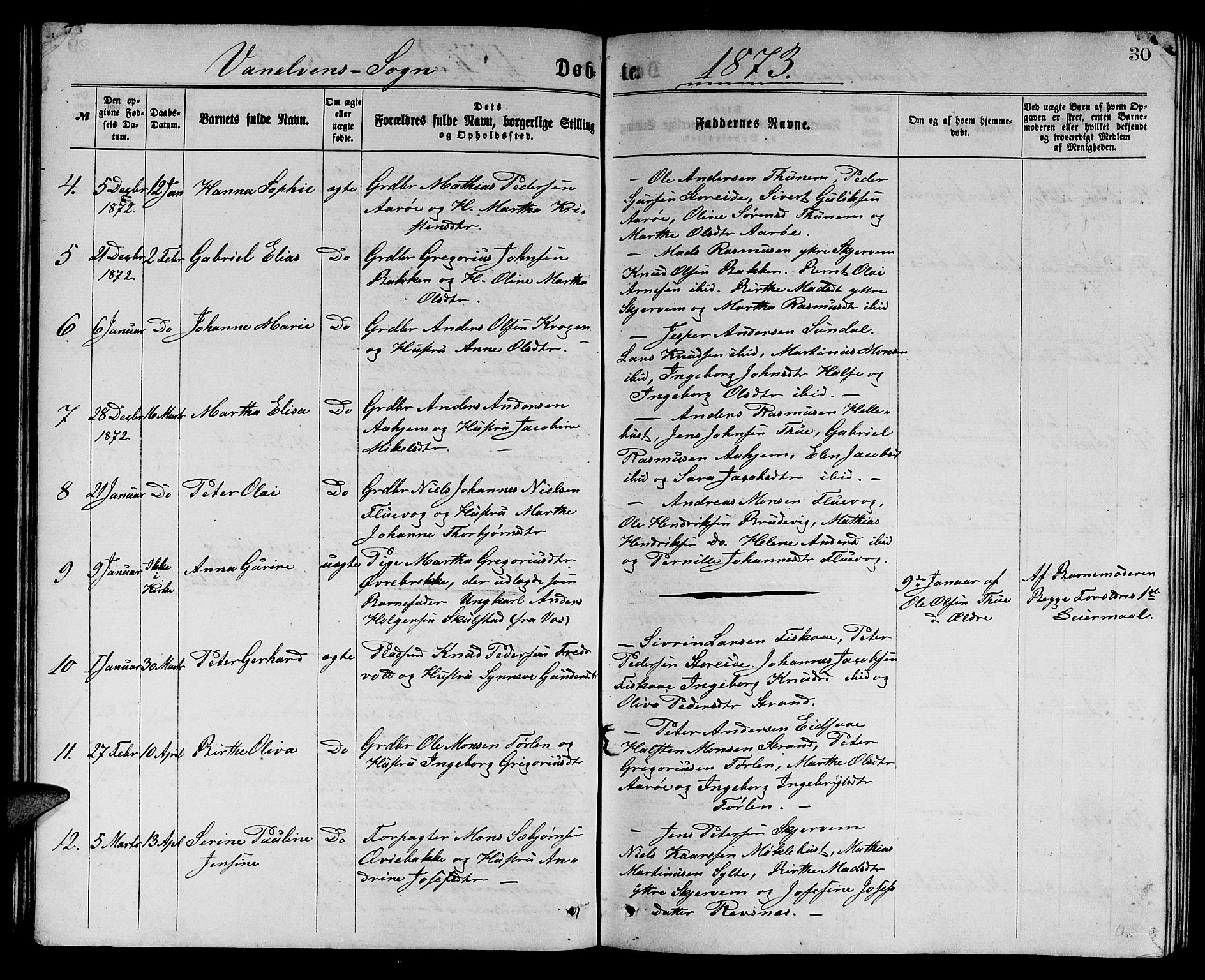 Ministerialprotokoller, klokkerbøker og fødselsregistre - Møre og Romsdal, SAT/A-1454/501/L0016: Parish register (copy) no. 501C02, 1868-1884, p. 30
