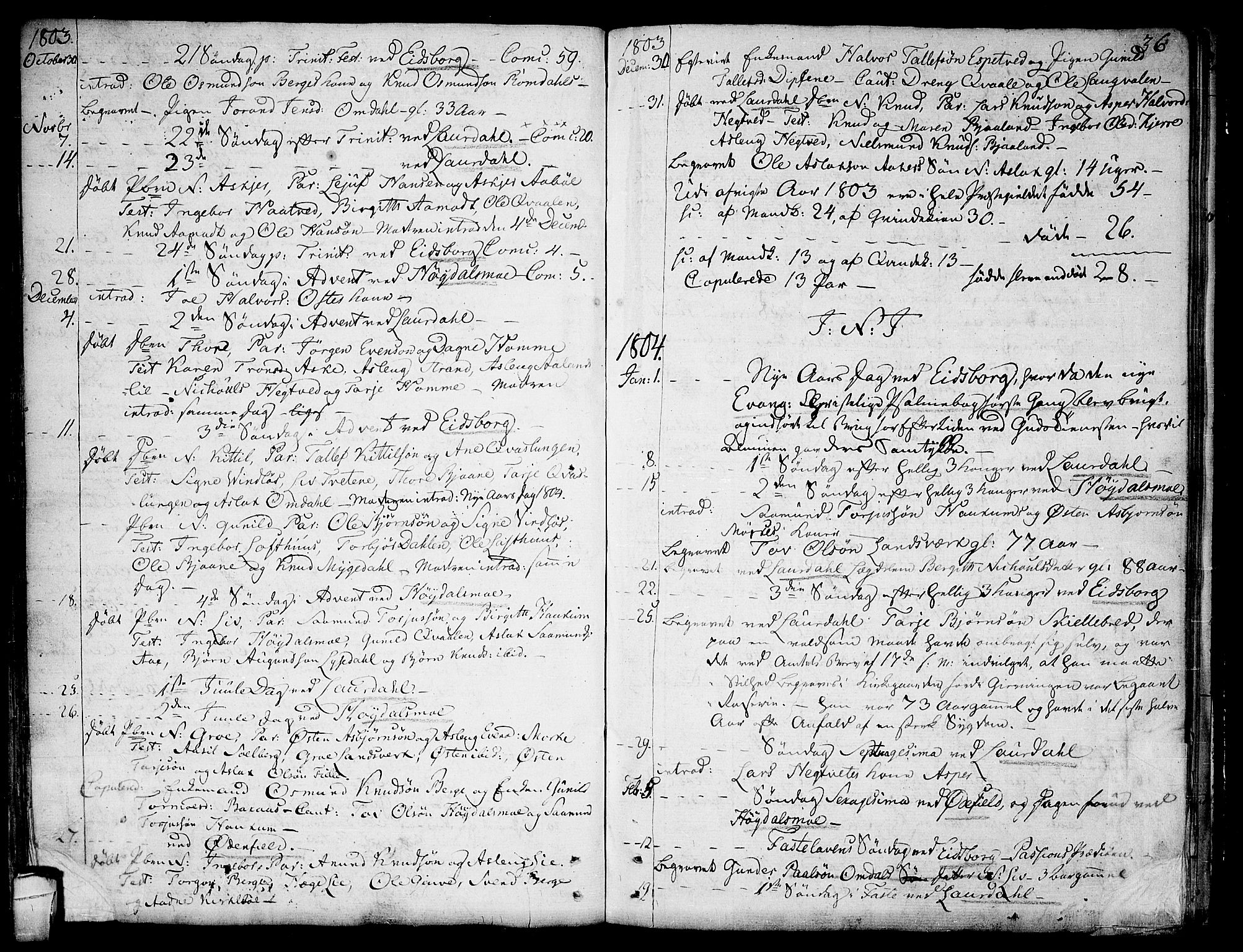 Lårdal kirkebøker, AV/SAKO-A-284/F/Fa/L0004: Parish register (official) no. I 4, 1790-1814, p. 36