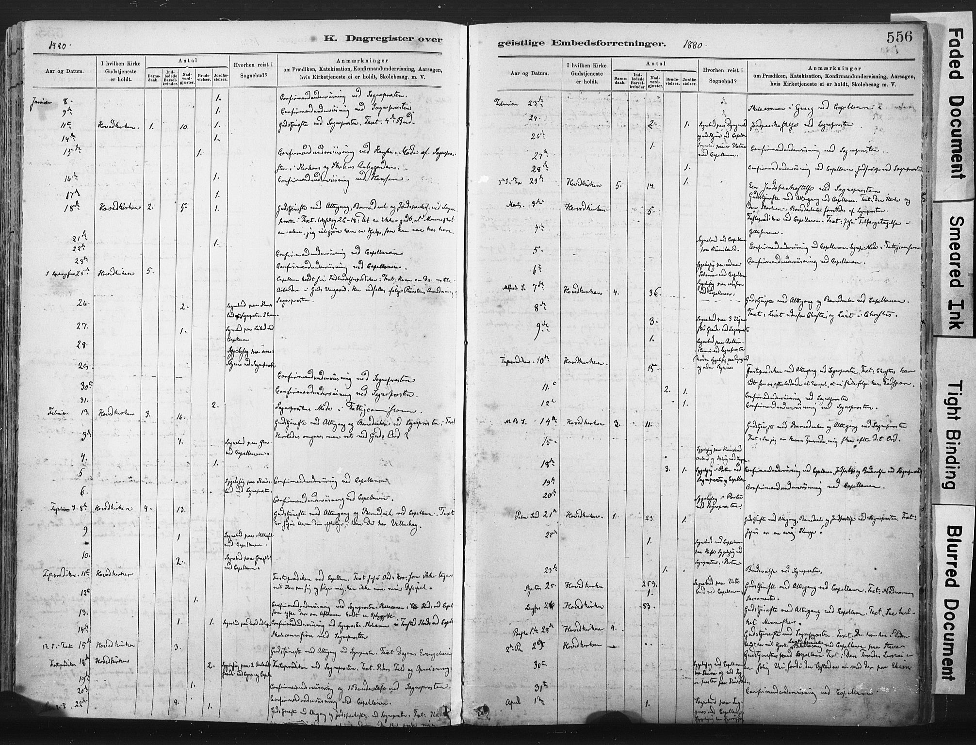 Lista sokneprestkontor, AV/SAK-1111-0027/F/Fa/L0012: Parish register (official) no. A 12, 1879-1903, p. 556