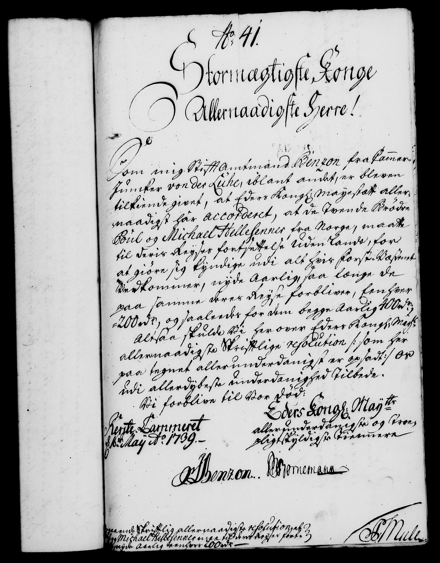 Rentekammeret, Kammerkanselliet, RA/EA-3111/G/Gf/Gfa/L0022: Norsk relasjons- og resolusjonsprotokoll (merket RK 52.22), 1739, p. 331