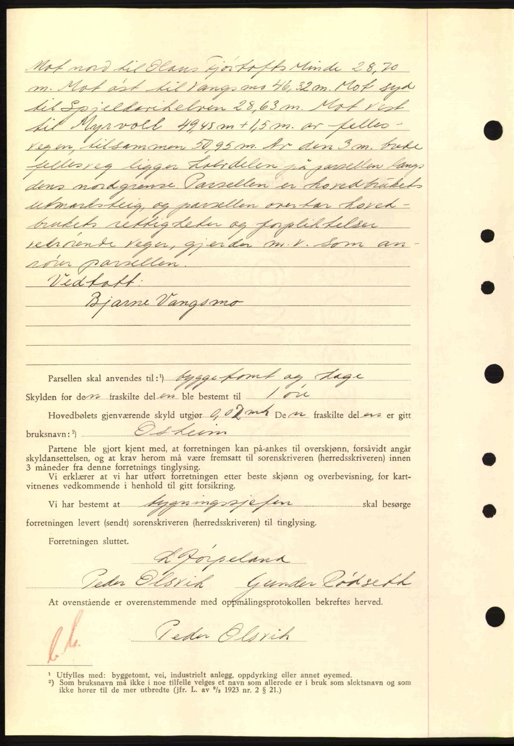 Nordre Sunnmøre sorenskriveri, AV/SAT-A-0006/1/2/2C/2Ca: Mortgage book no. A15, 1942-1943, Diary no: : 94/1943