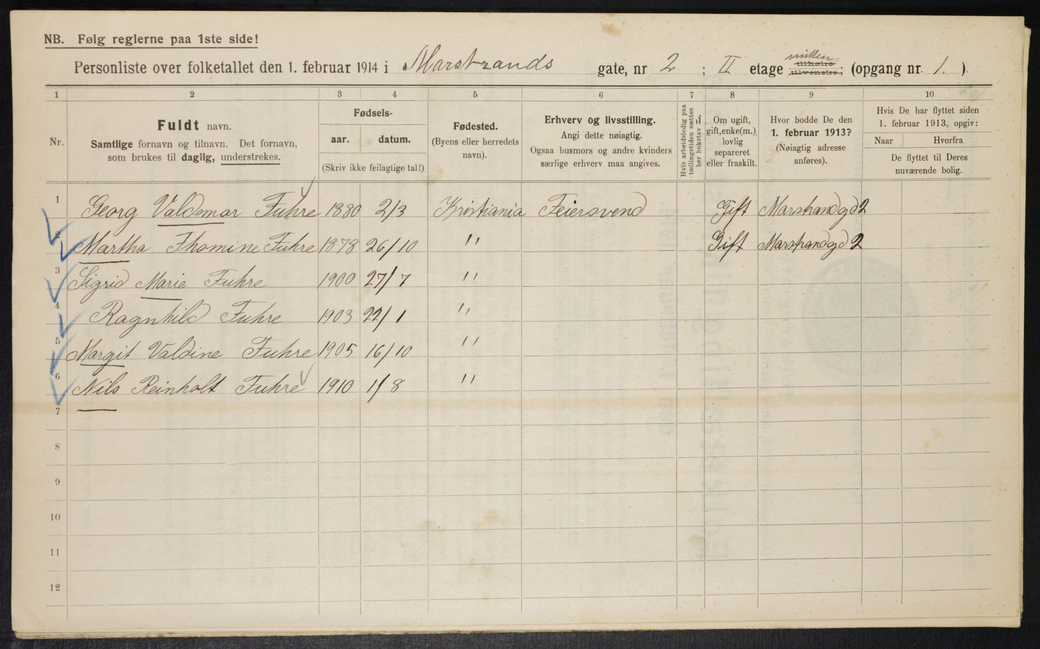 OBA, Municipal Census 1914 for Kristiania, 1914, p. 64642