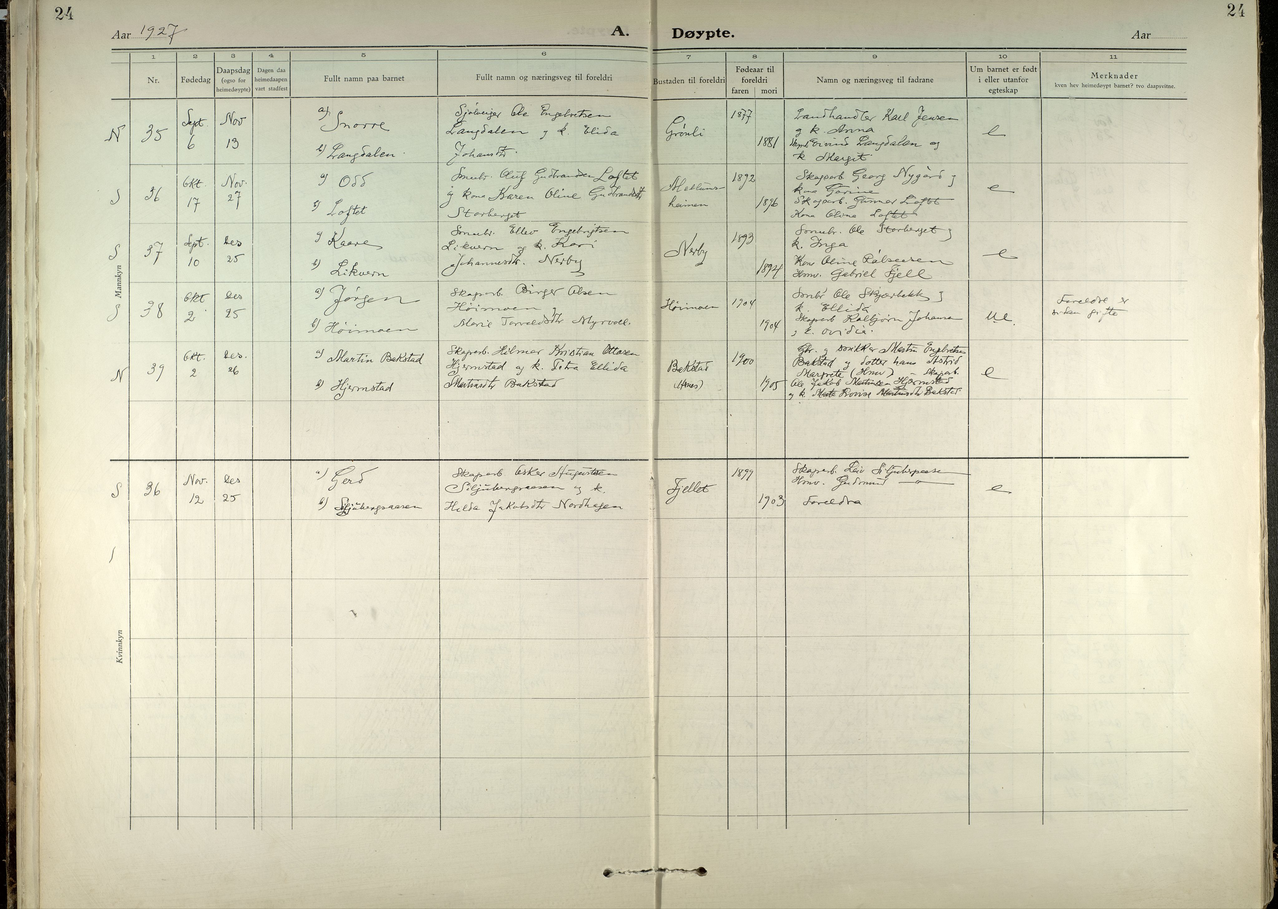 Elverum prestekontor, AV/SAH-PREST-044/H/Ha/Haa/L0026: Parish register (official) no. 26, 1924-1939, p. 24