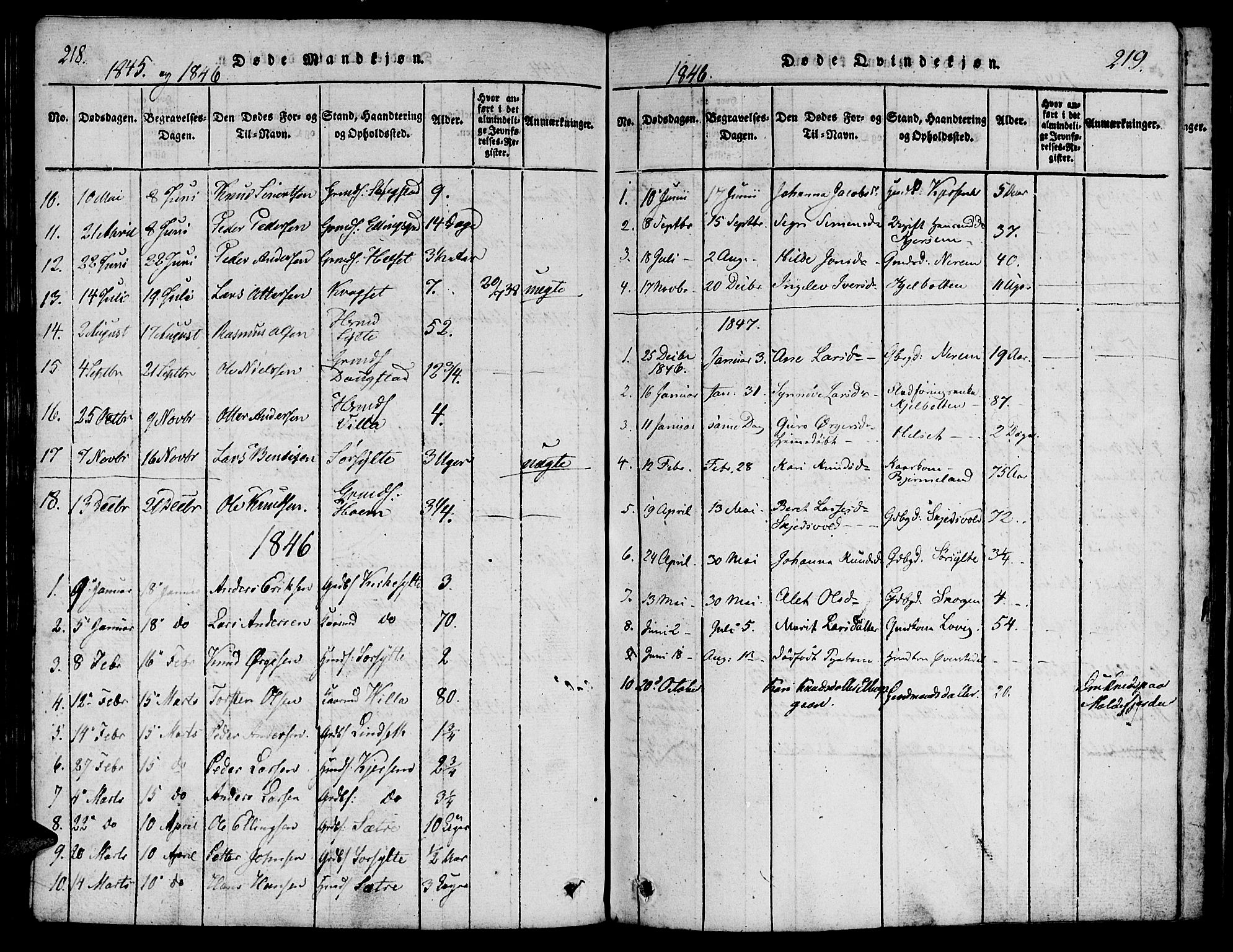 Ministerialprotokoller, klokkerbøker og fødselsregistre - Møre og Romsdal, AV/SAT-A-1454/541/L0544: Parish register (official) no. 541A01, 1818-1847, p. 218-219