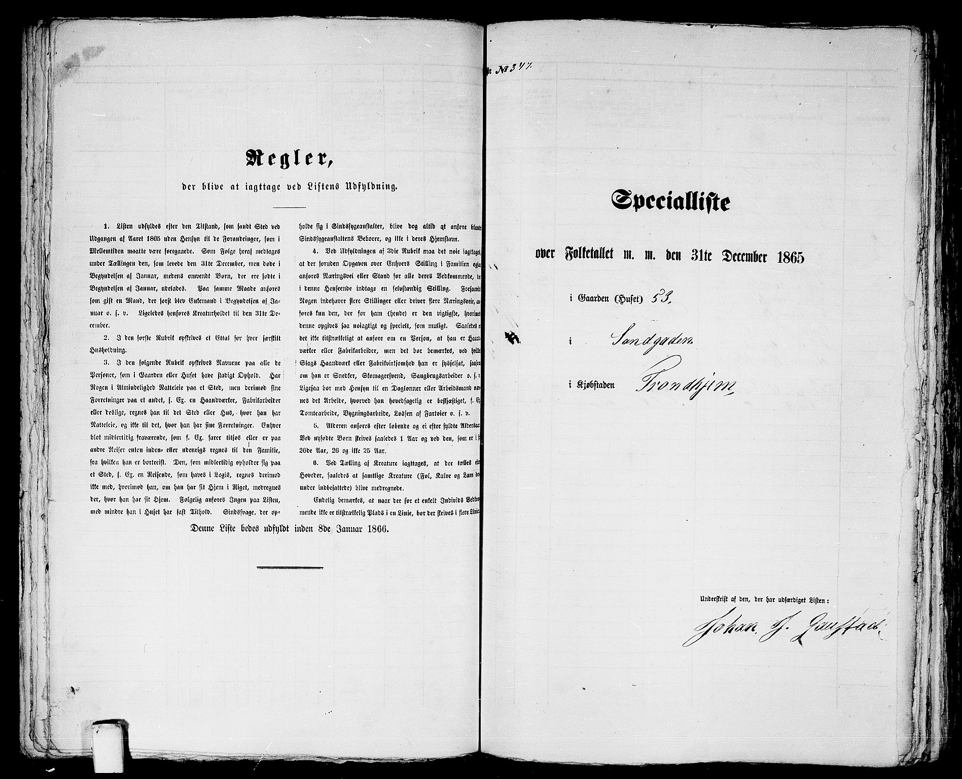 RA, 1865 census for Trondheim, 1865, p. 733