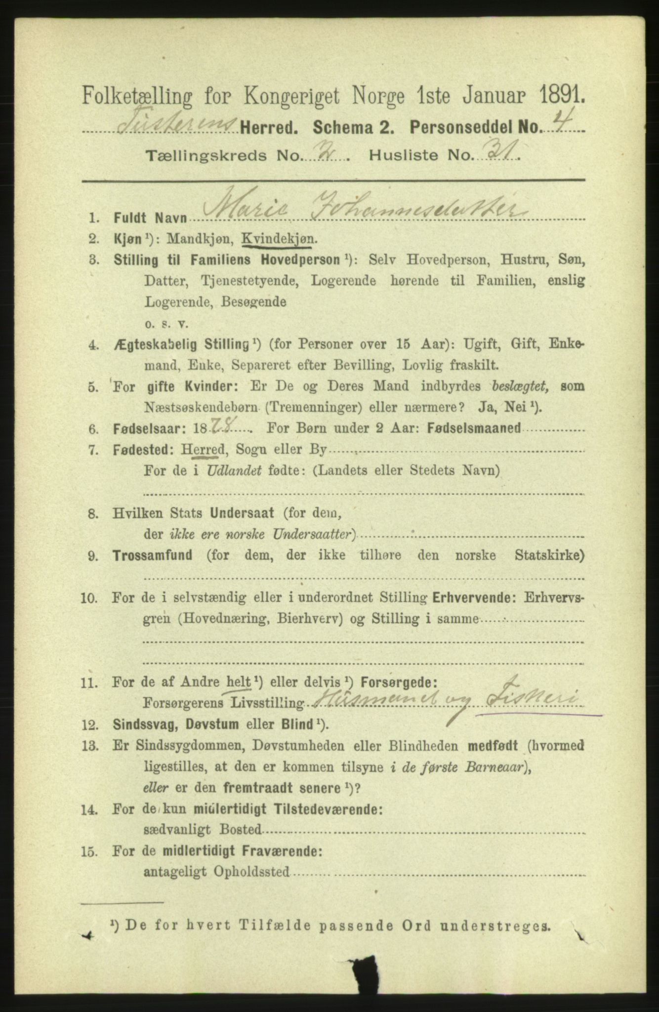 RA, 1891 census for 1572 Tustna, 1891, p. 883