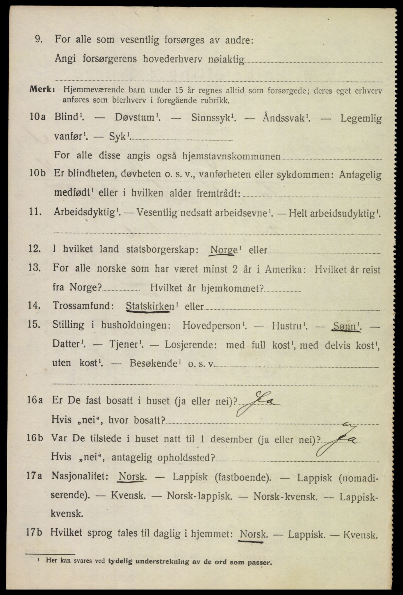 SAT, 1920 census for Lødingen, 1920, p. 3090