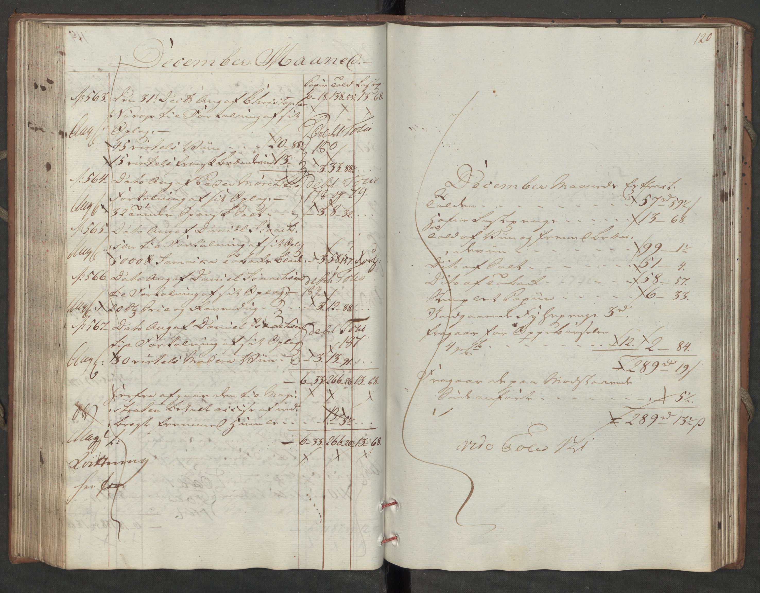 Generaltollkammeret, tollregnskaper, AV/RA-EA-5490/R16/L0111/0001: Tollregnskaper Kristiansand / Inngående hovedtollbok, 1790, p. 119b-120a