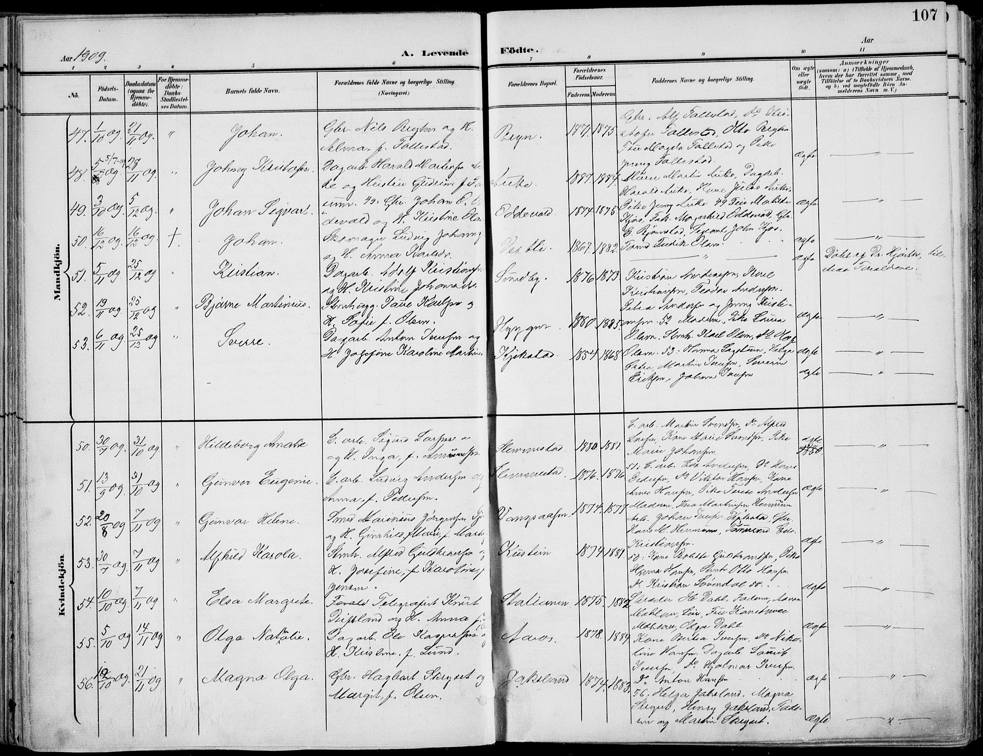 Røyken kirkebøker, AV/SAKO-A-241/F/Fa/L0009: Parish register (official) no. 9, 1898-1911, p. 107