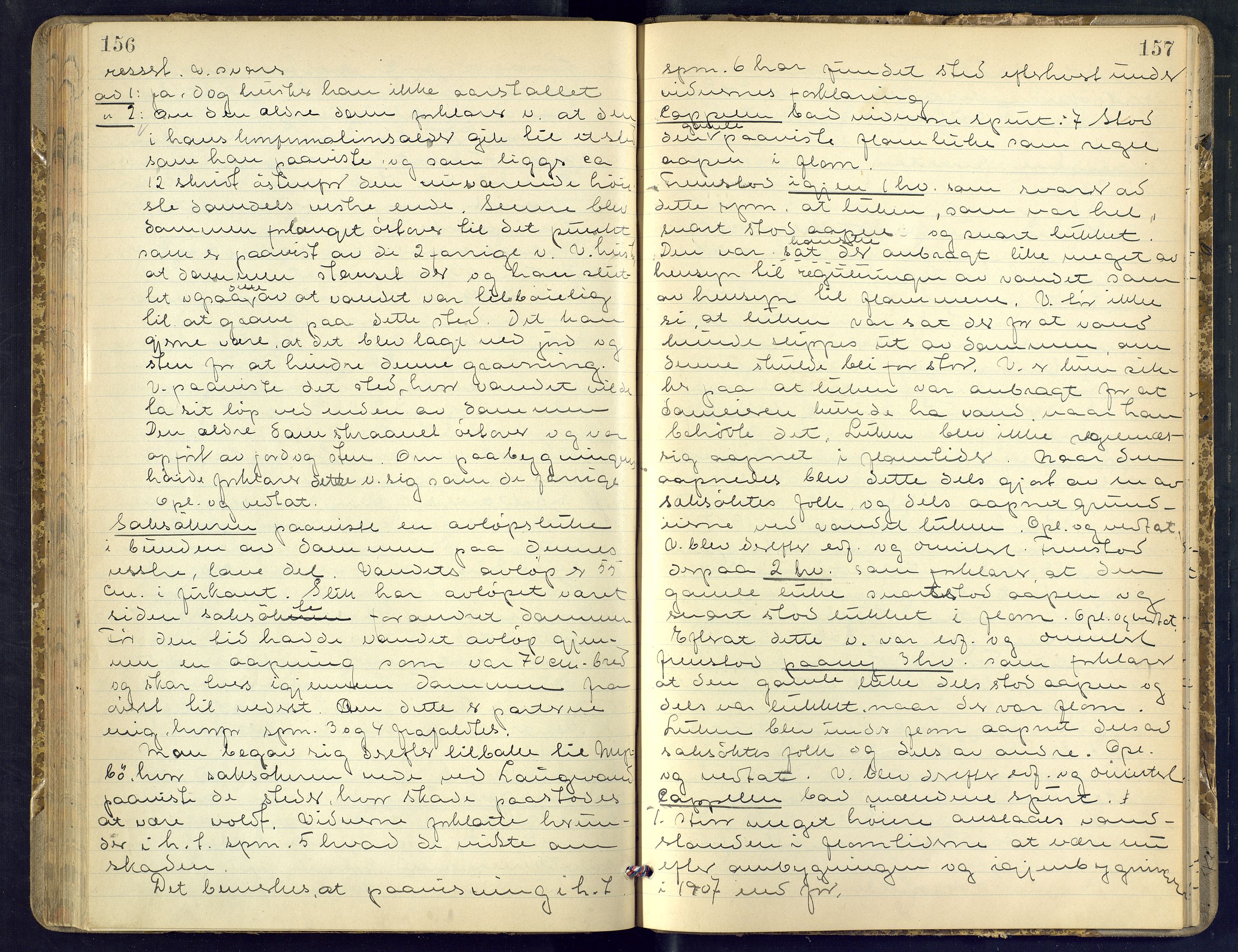 Vest-Telemark sorenskriveri, AV/SAKO-A-134/F/Fd/Fda/L0012: Ekstrarettsprotokoll, 1907-1911, p. 156-157