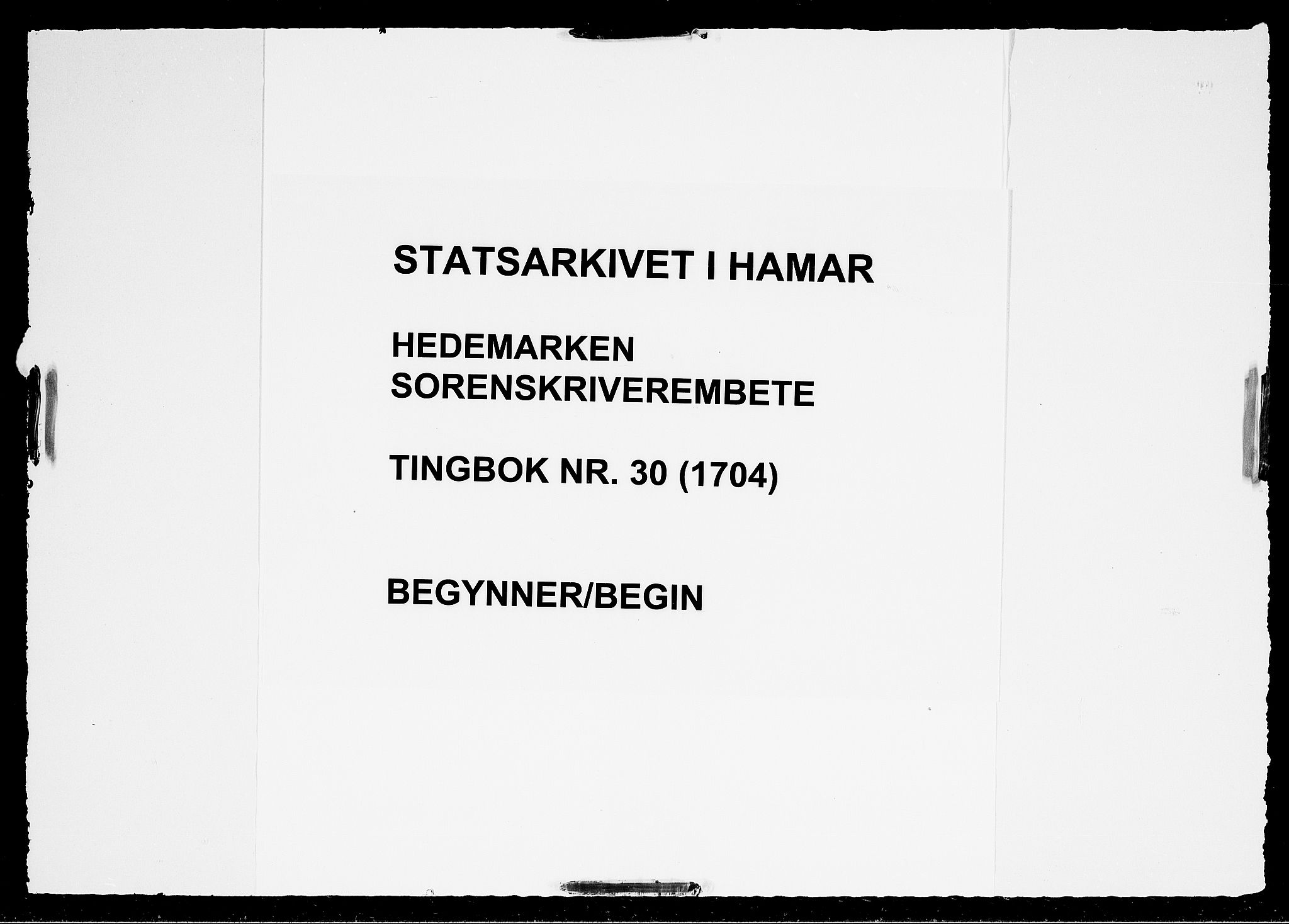 Hedemarken sorenskriveri, SAH/TING-034/G/Gb/L0030: Tingbok, 1704