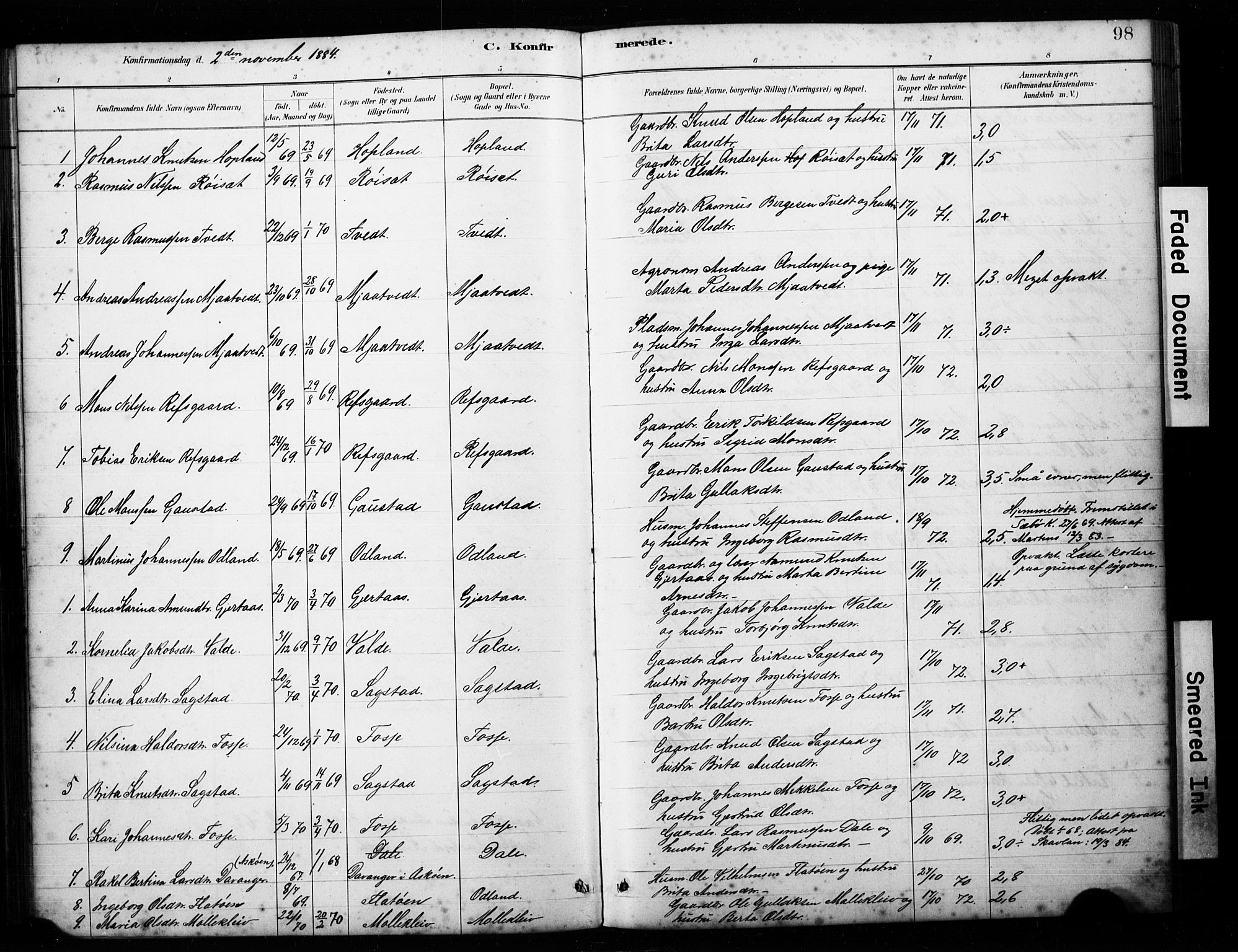 Alversund Sokneprestembete, SAB/A-73901/H/Ha/Hab: Parish register (copy) no. C 3, 1881-1894, p. 98