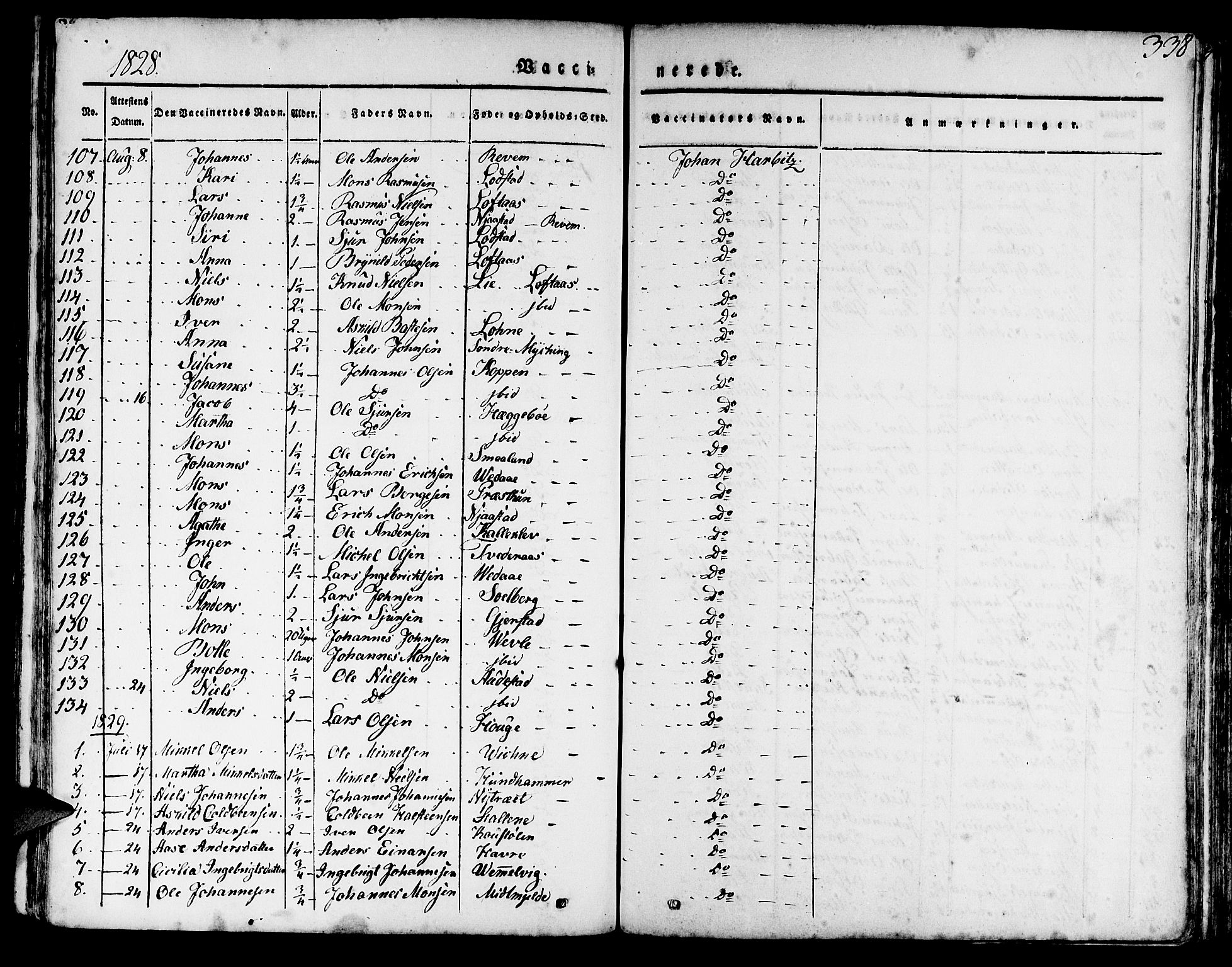 Haus sokneprestembete, SAB/A-75601/H/Haa: Parish register (official) no. A 14, 1827-1838, p. 338