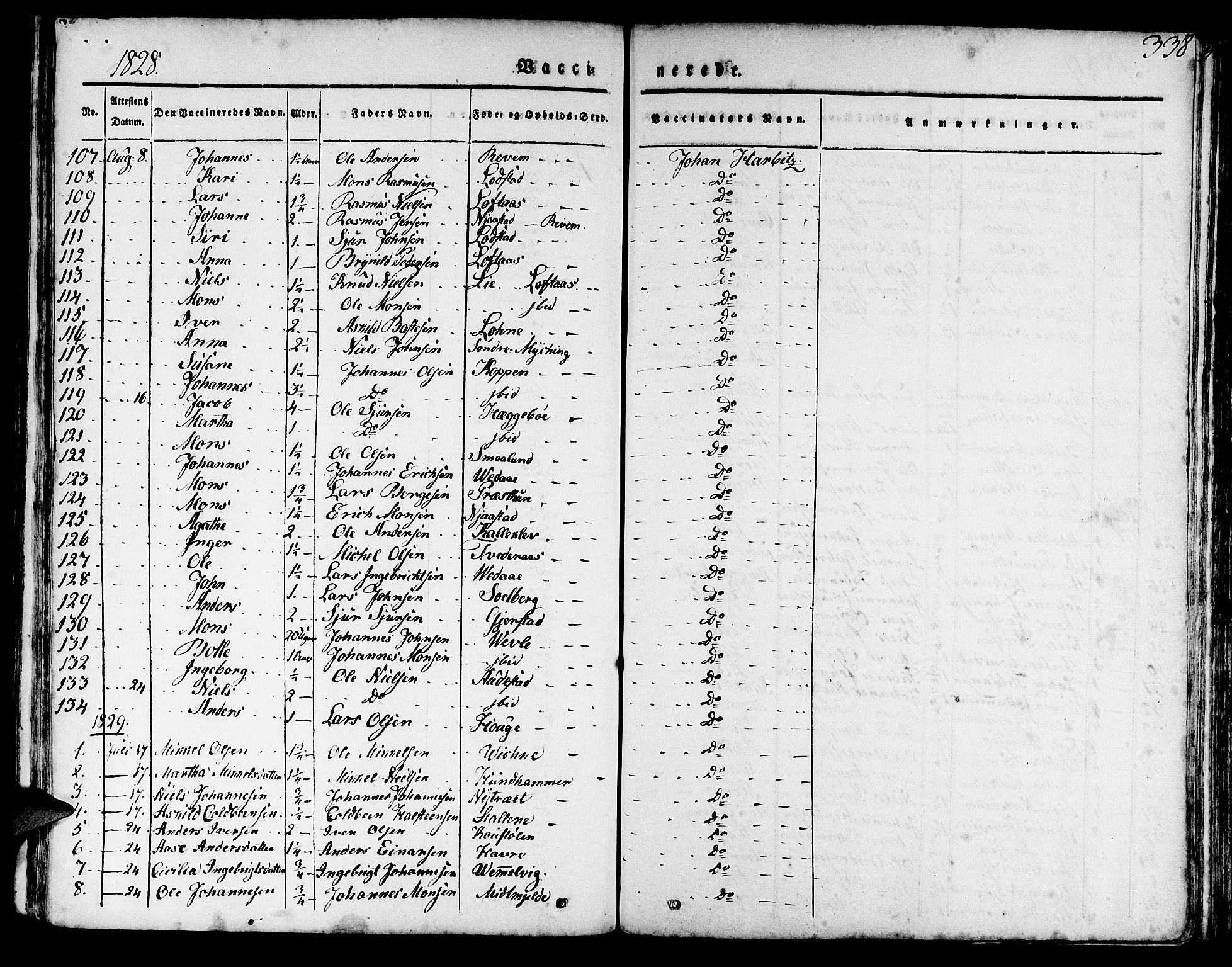 Haus sokneprestembete, AV/SAB-A-75601/H/Haa: Parish register (official) no. A 14, 1827-1838, p. 338