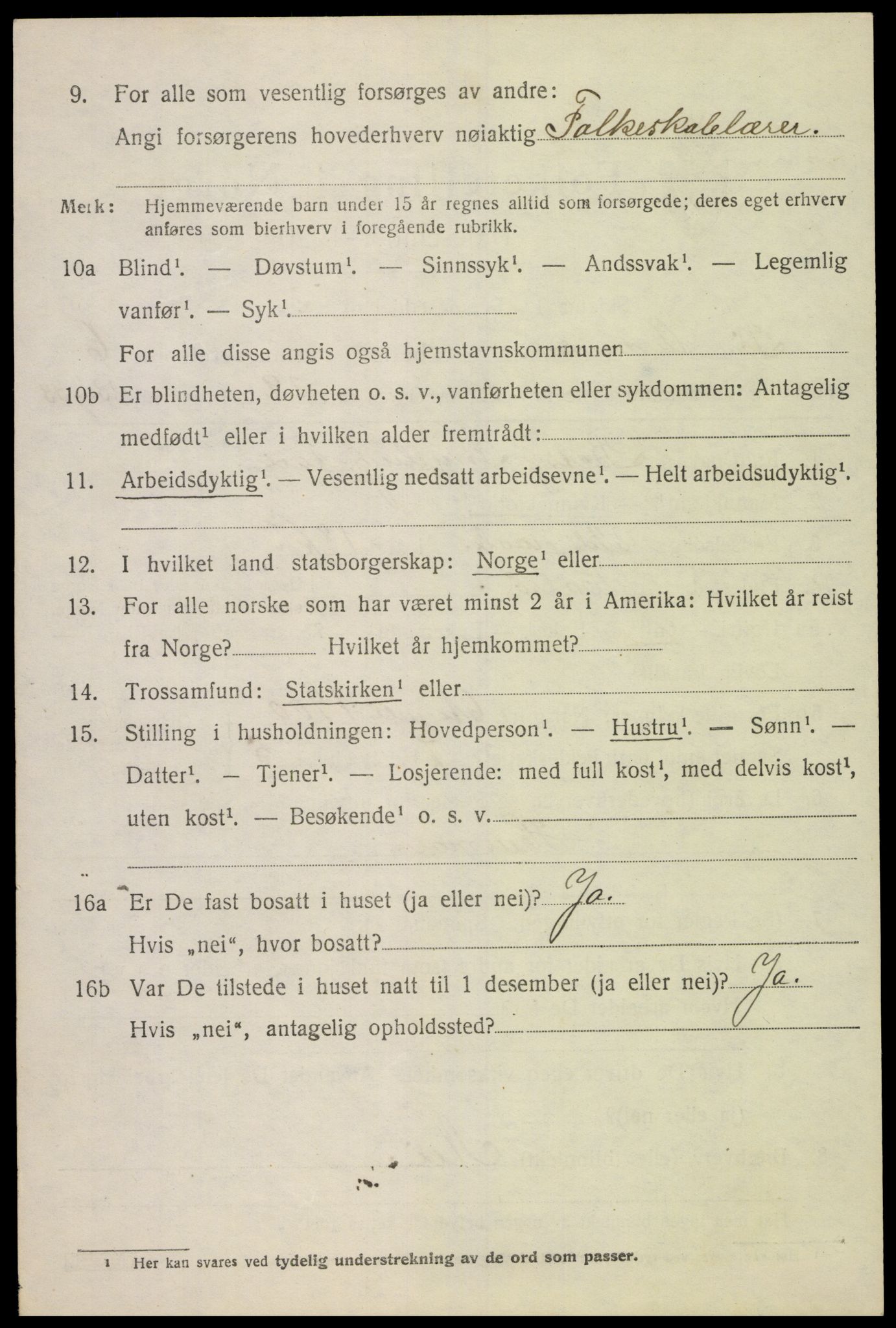 SAK, 1920 census for Sør-Audnedal, 1920, p. 2694