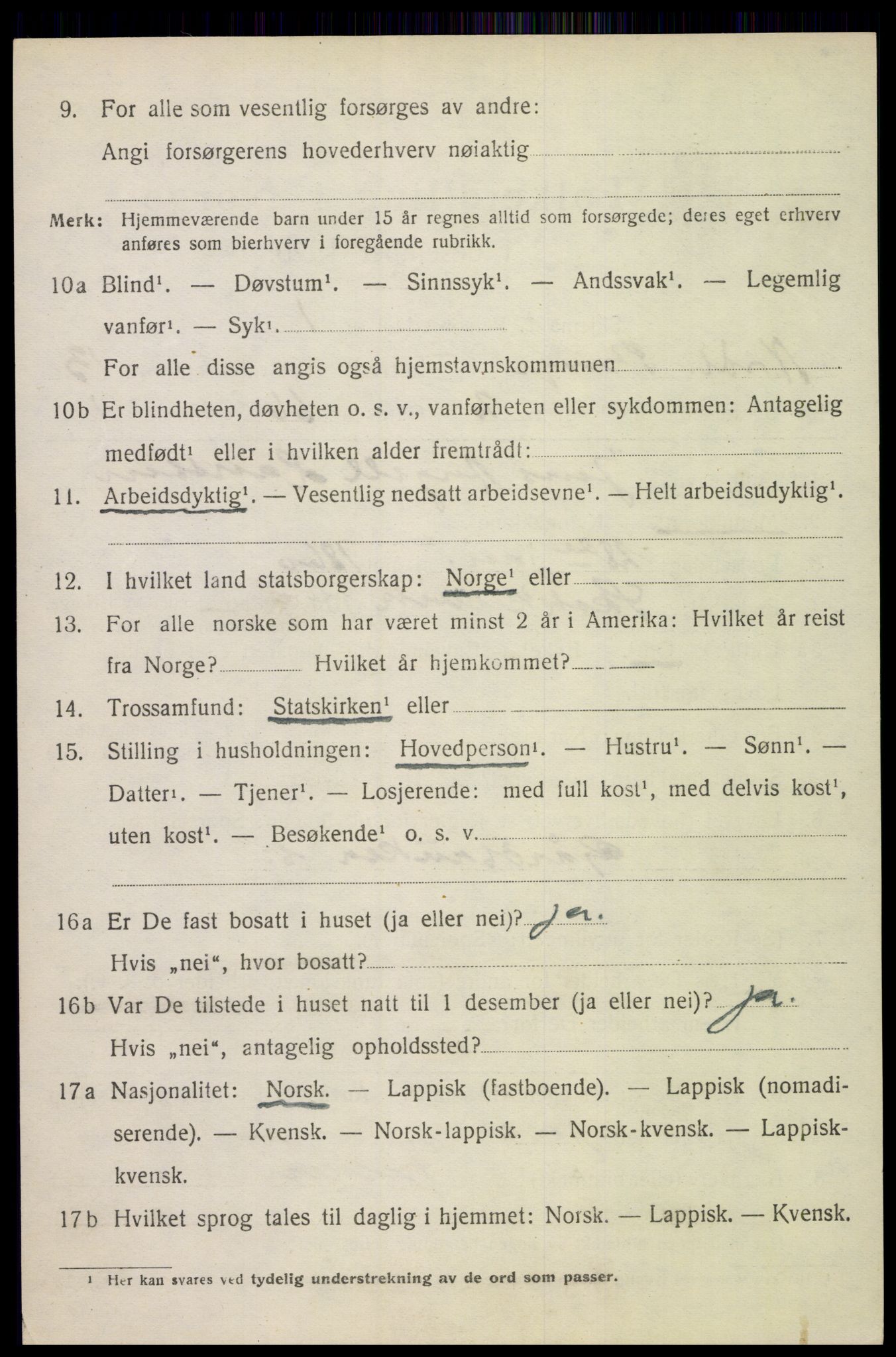 SAT, 1920 census for Borge, 1920, p. 10306