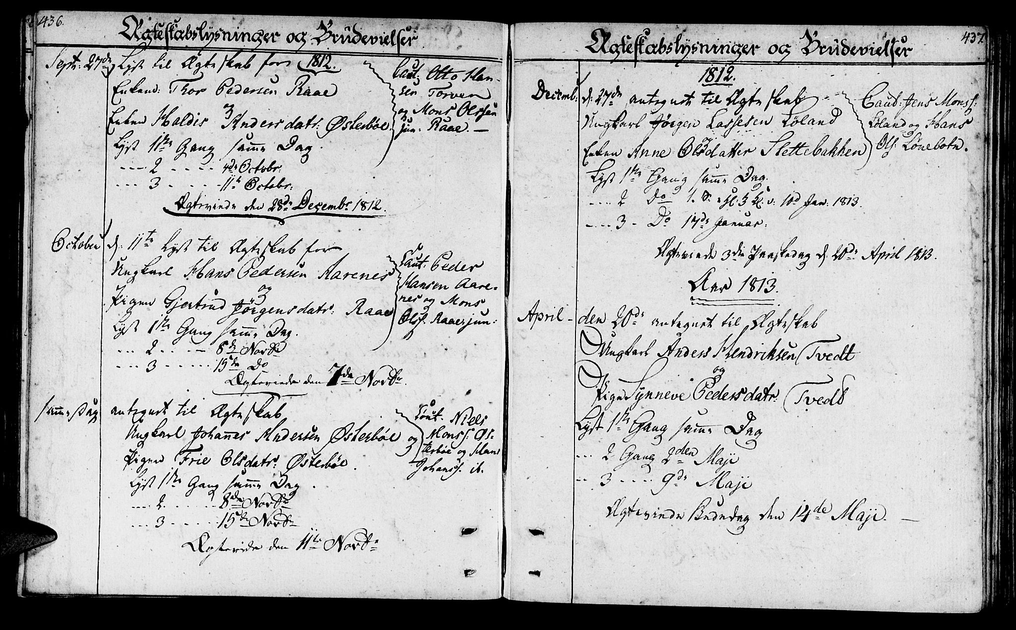 Lavik sokneprestembete, SAB/A-80901: Parish register (official) no. A 1, 1809-1822, p. 436-437