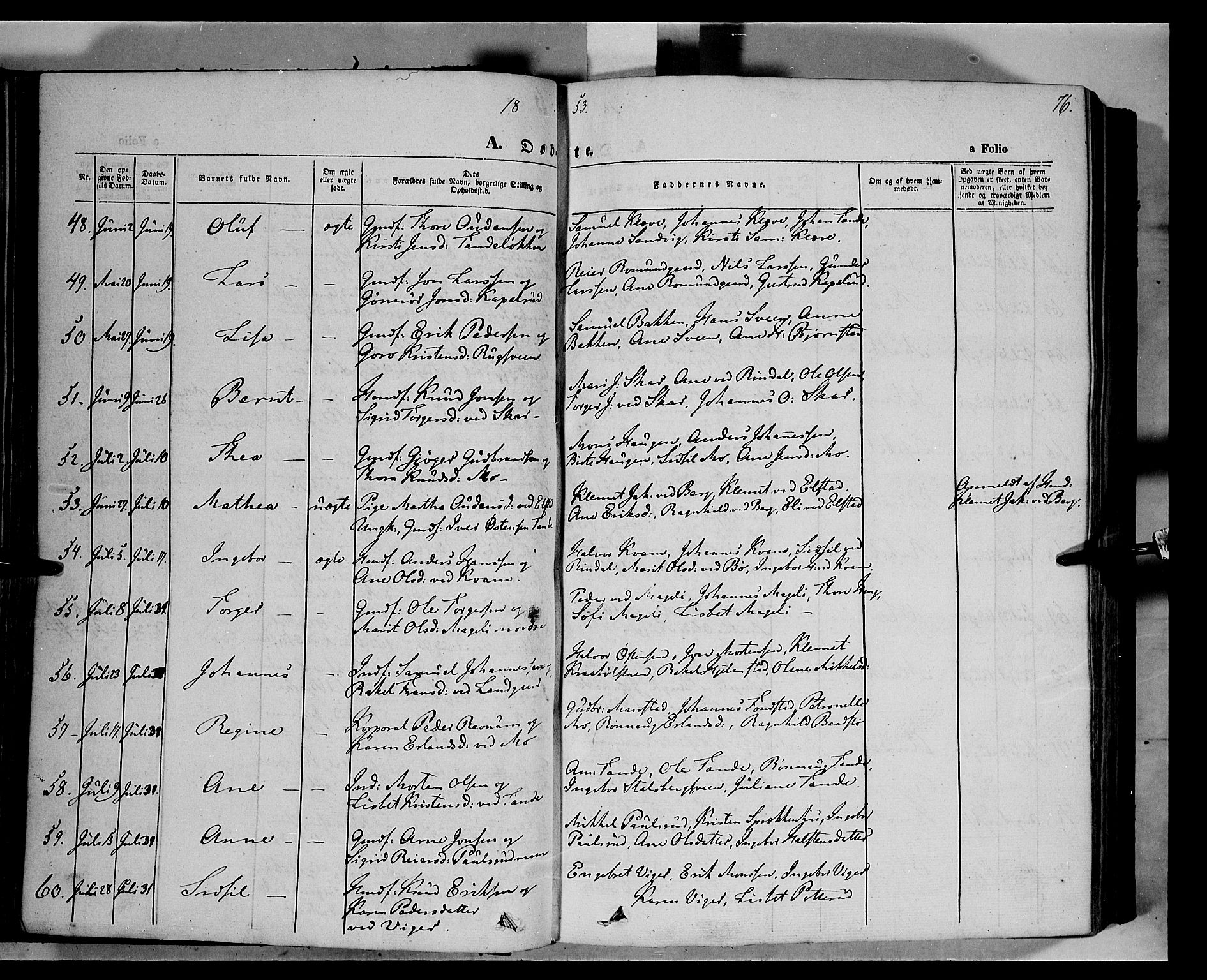 Øyer prestekontor, AV/SAH-PREST-084/H/Ha/Haa/L0005: Parish register (official) no. 5, 1842-1857, p. 76