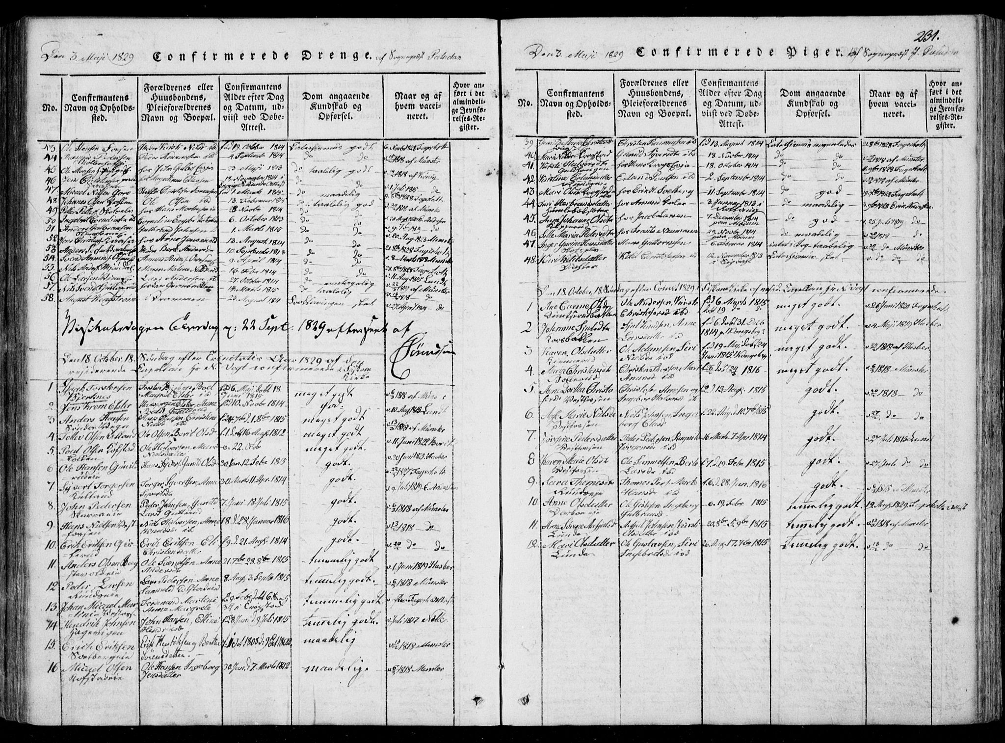 Eiker kirkebøker, SAKO/A-4/F/Fa/L0012: Parish register (official) no. I 12, 1827-1832, p. 231