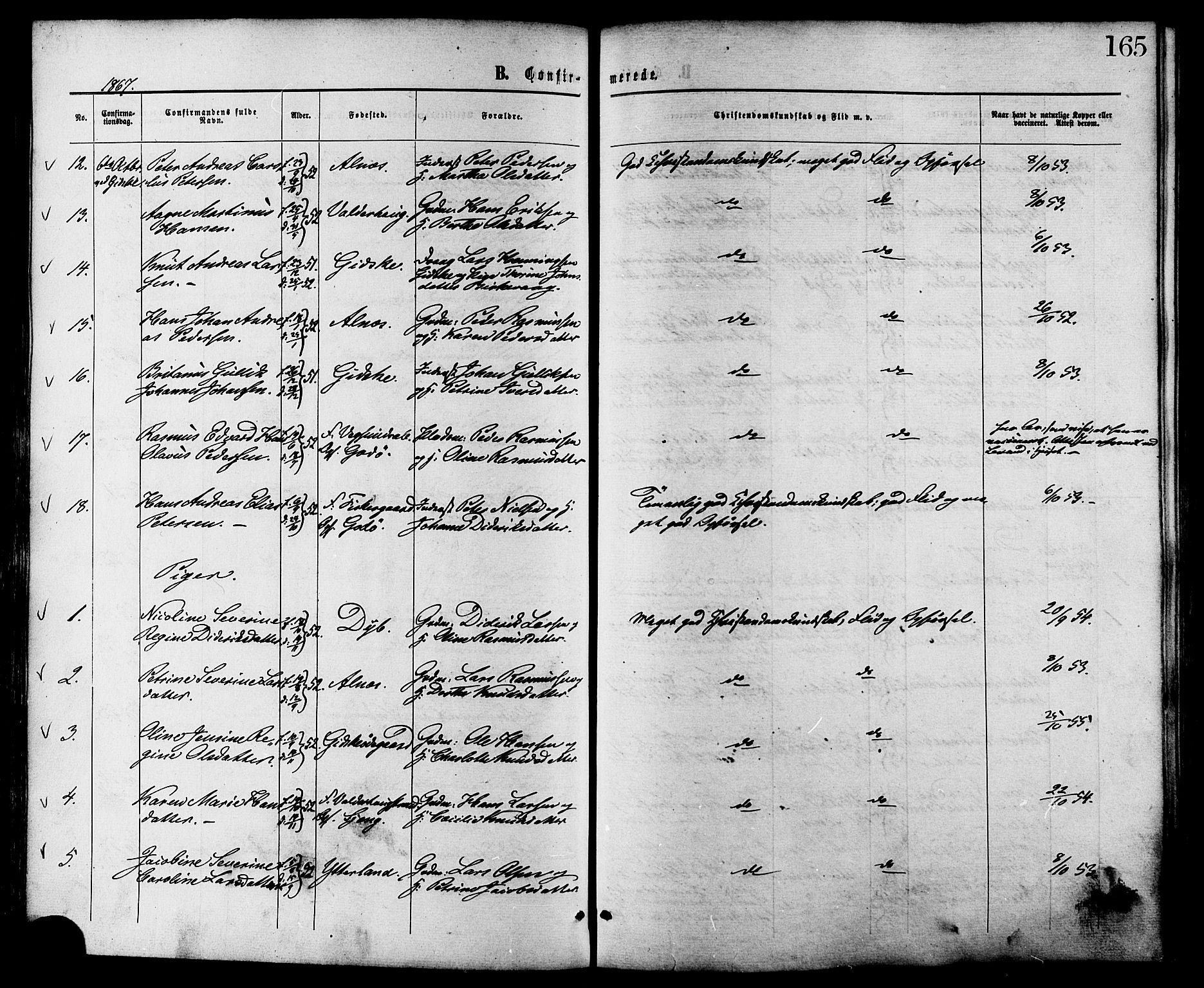 Ministerialprotokoller, klokkerbøker og fødselsregistre - Møre og Romsdal, AV/SAT-A-1454/528/L0399: Parish register (official) no. 528A10, 1864-1879, p. 165