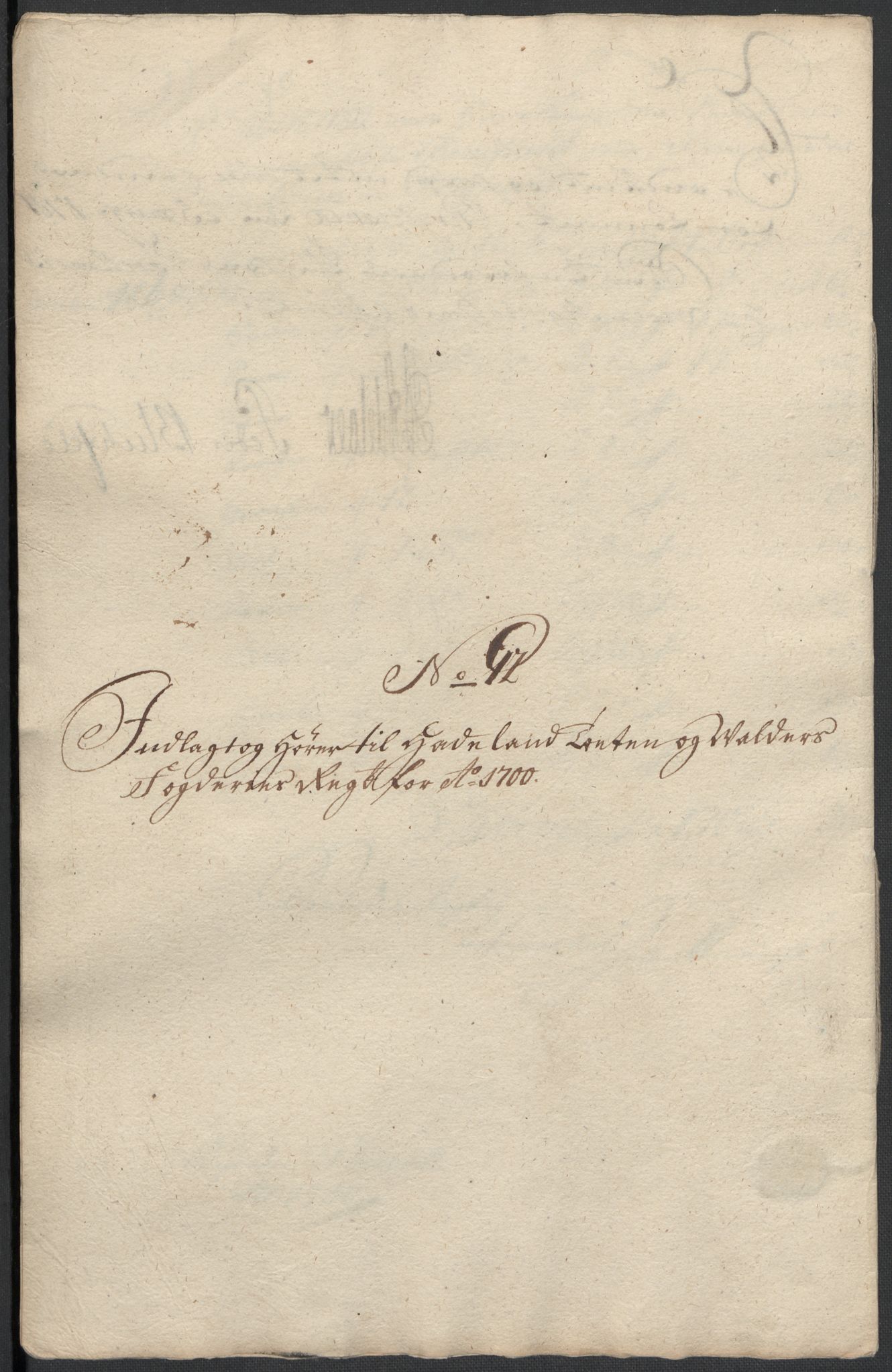 Rentekammeret inntil 1814, Reviderte regnskaper, Fogderegnskap, AV/RA-EA-4092/R18/L1298: Fogderegnskap Hadeland, Toten og Valdres, 1700, p. 420