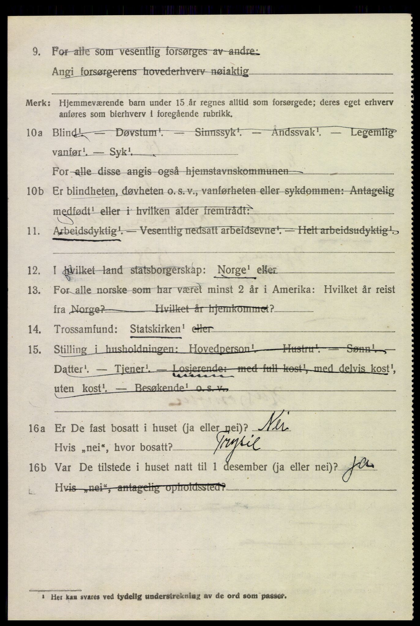 SAH, 1920 census for Elverum, 1920, p. 9787