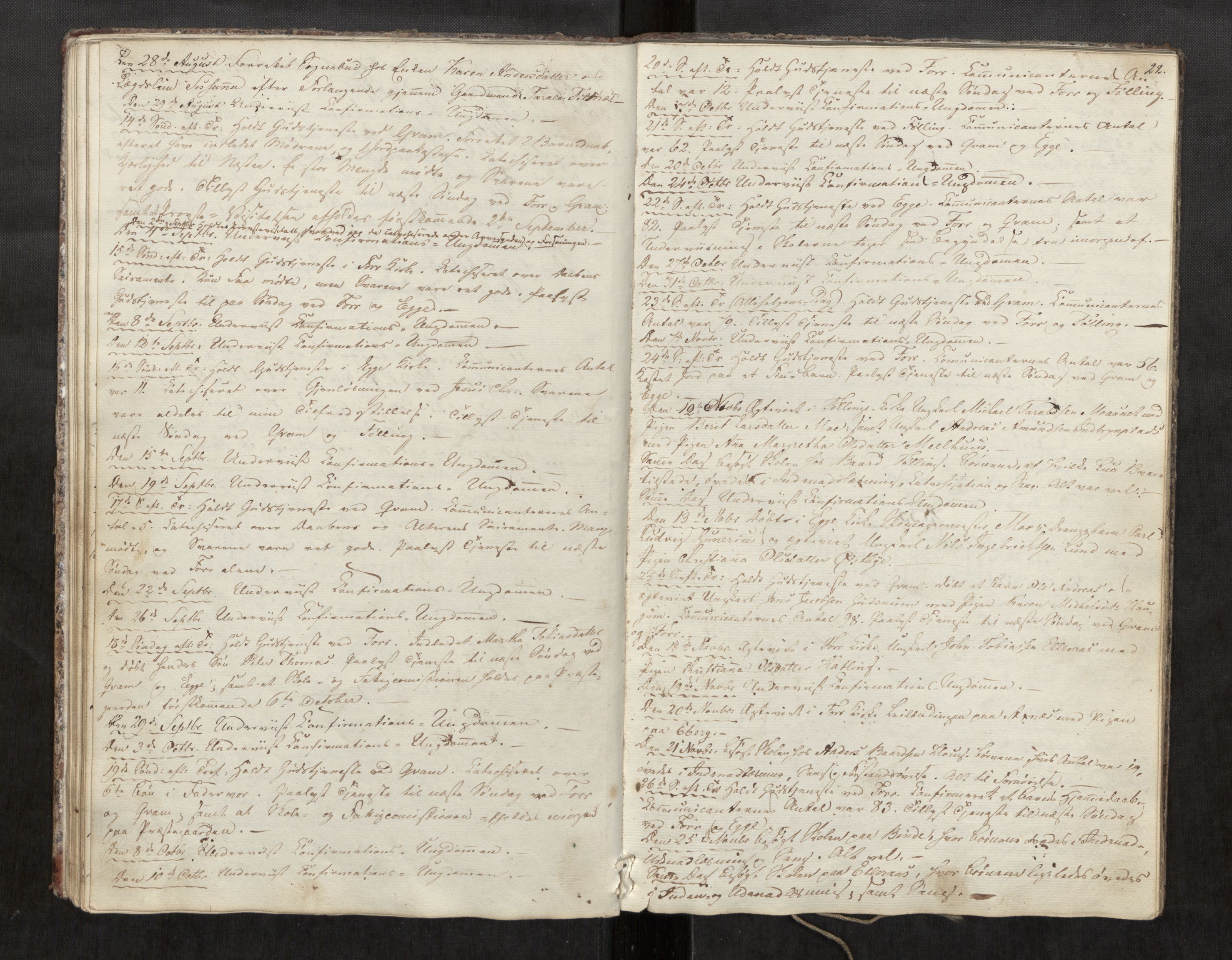 Stod sokneprestkontor, AV/SAT-A-1164/2/I/I1/I1d/L0001: Curate's parish register no. 1, 1827-1849, p. 22