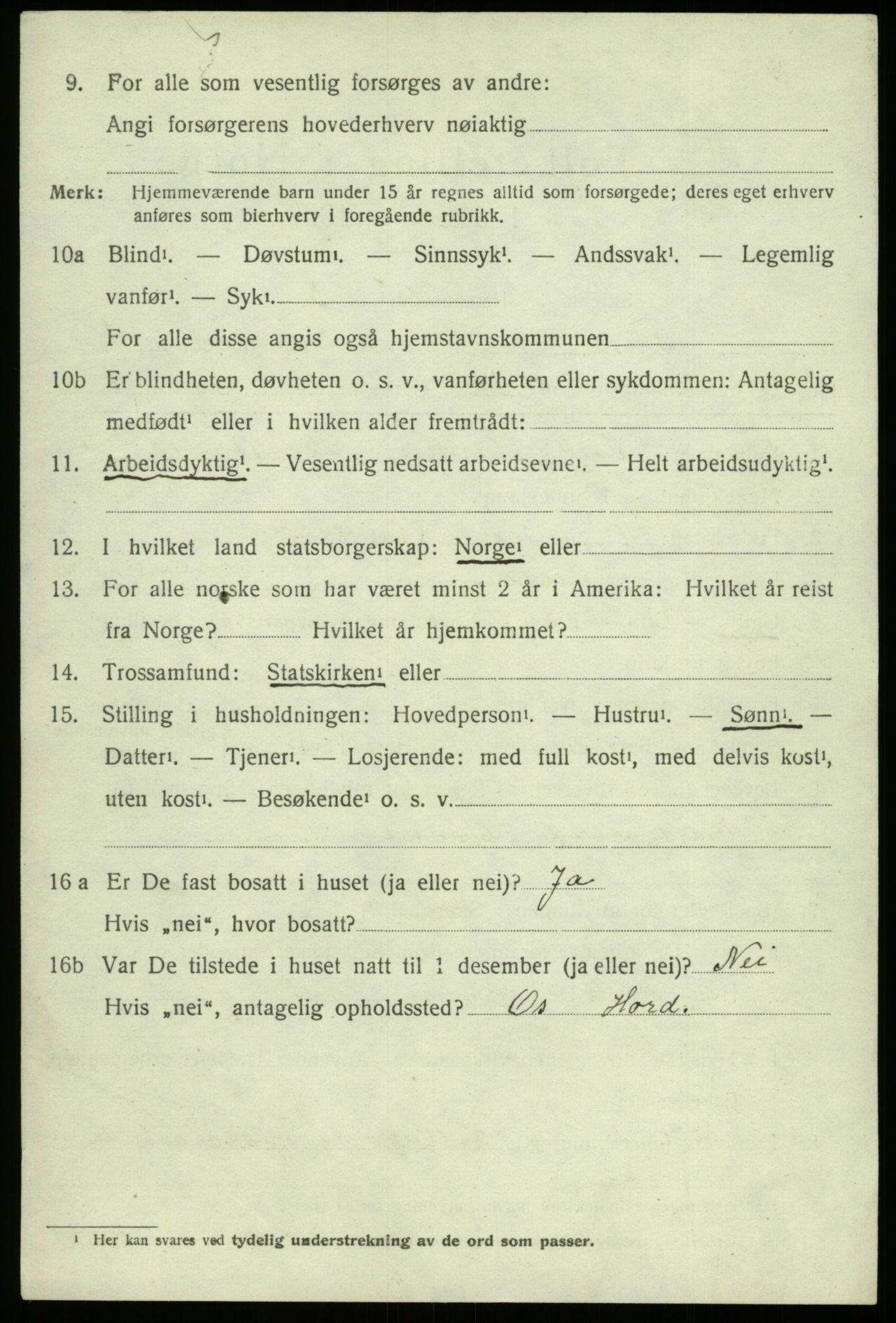 SAB, 1920 census for Fusa, 1920, p. 448