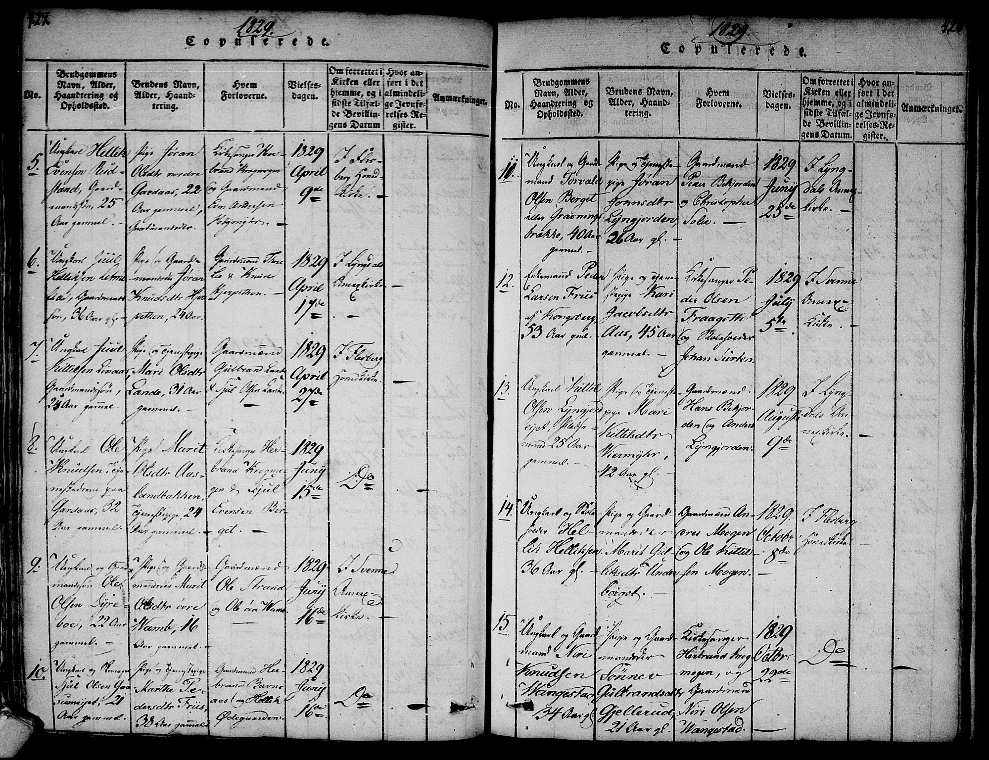 Flesberg kirkebøker, AV/SAKO-A-18/F/Fa/L0005: Parish register (official) no. I 5, 1816-1834, p. 427-428