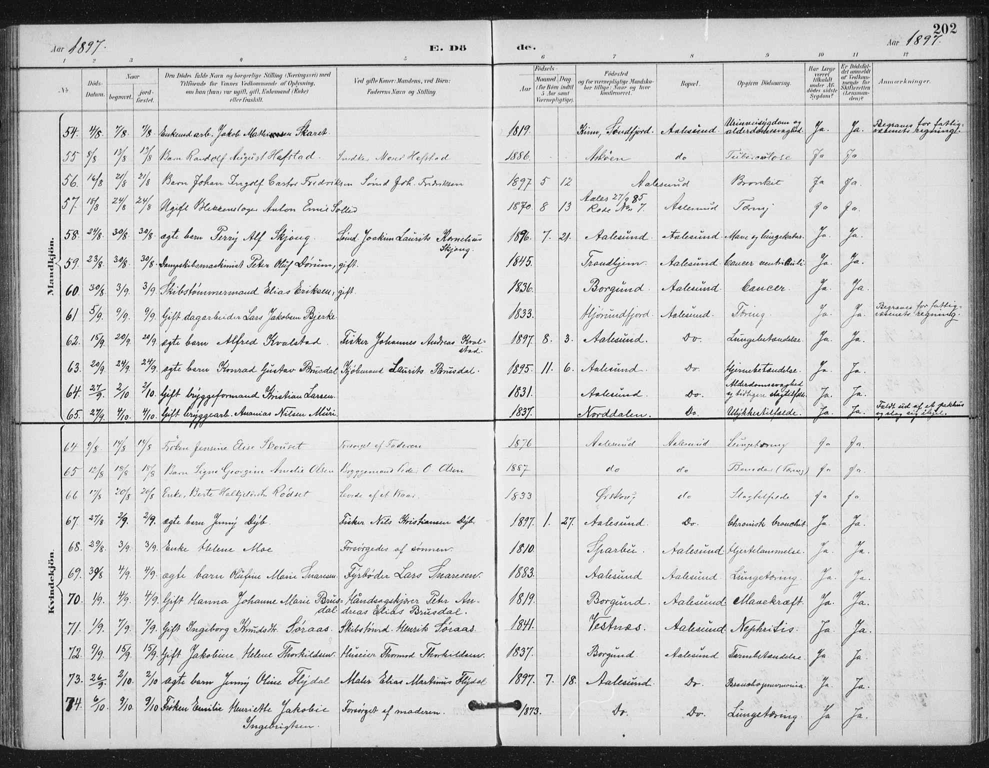 Ministerialprotokoller, klokkerbøker og fødselsregistre - Møre og Romsdal, AV/SAT-A-1454/529/L0457: Parish register (official) no. 529A07, 1894-1903, p. 202