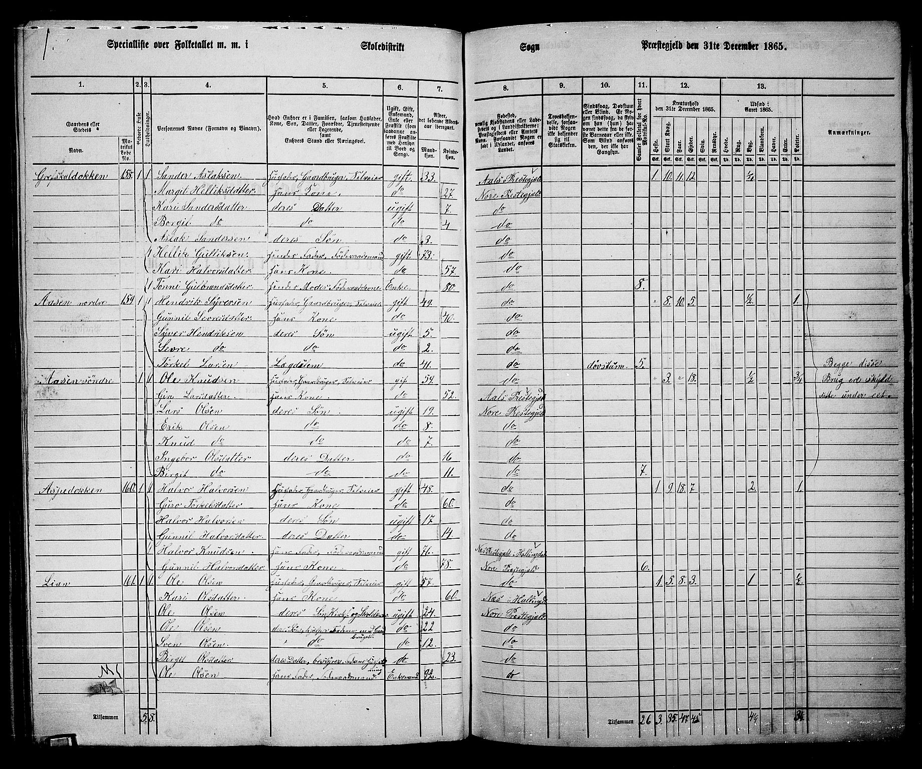 RA, 1865 census for Nore, 1865, p. 147