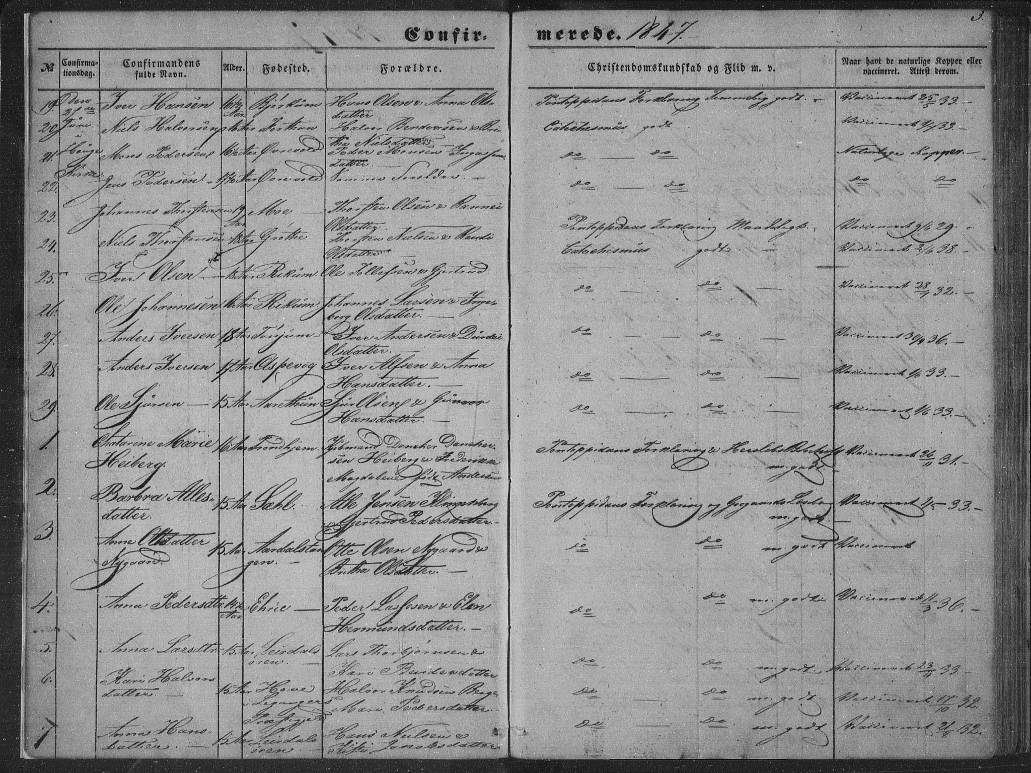 Lærdal sokneprestembete, AV/SAB-A-81201: Parish register (official) no. A 13, 1847-1864, p. 3
