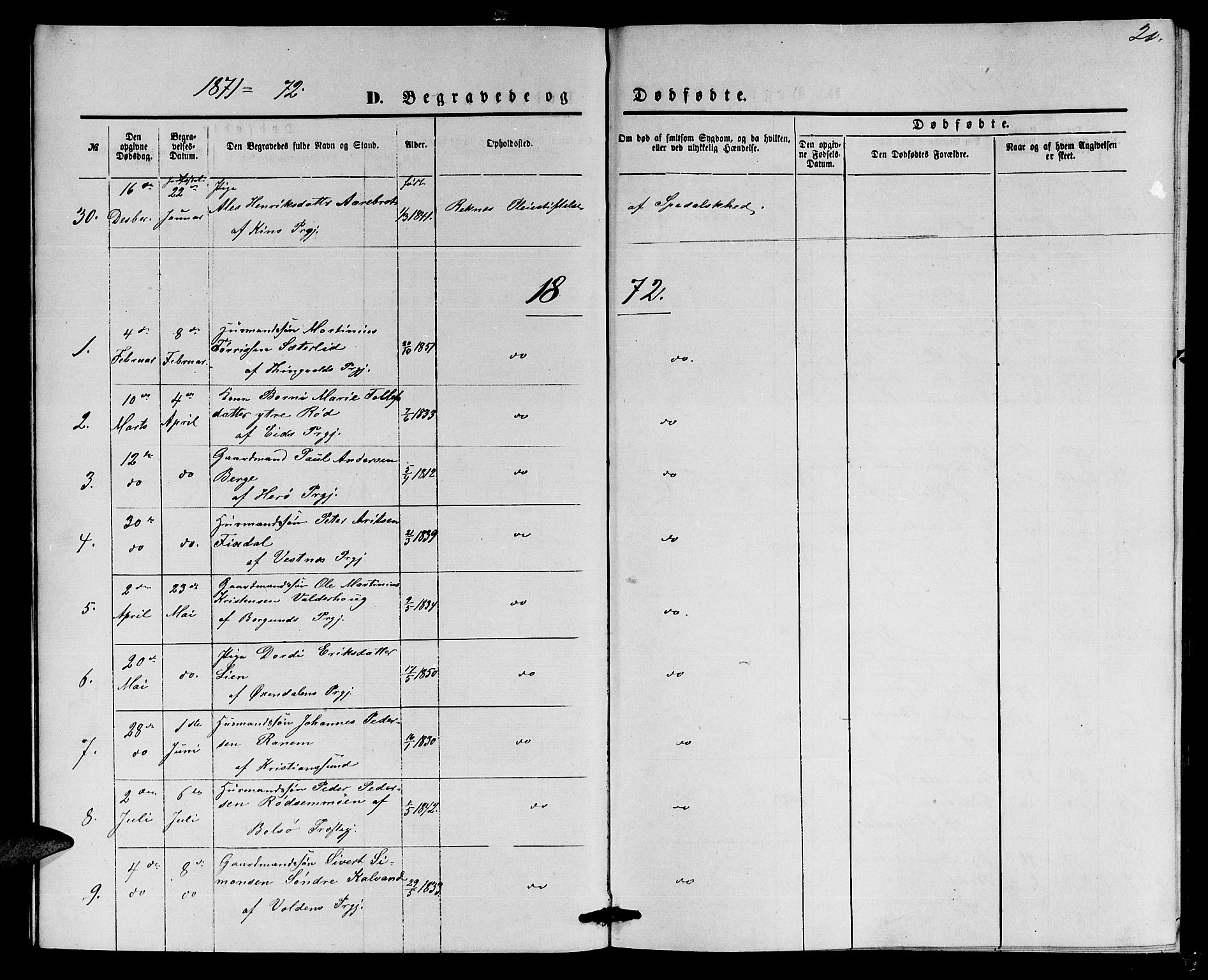 Ministerialprotokoller, klokkerbøker og fødselsregistre - Møre og Romsdal, SAT/A-1454/559/L0715: Parish register (copy) no. 559C01, 1869-1886, p. 20
