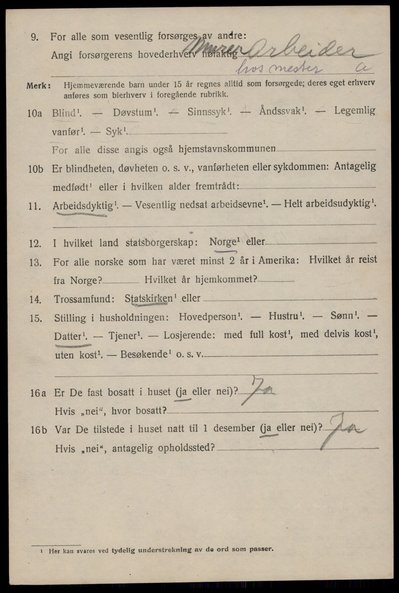 SAST, 1920 census for Egersund town, 1920, p. 8515