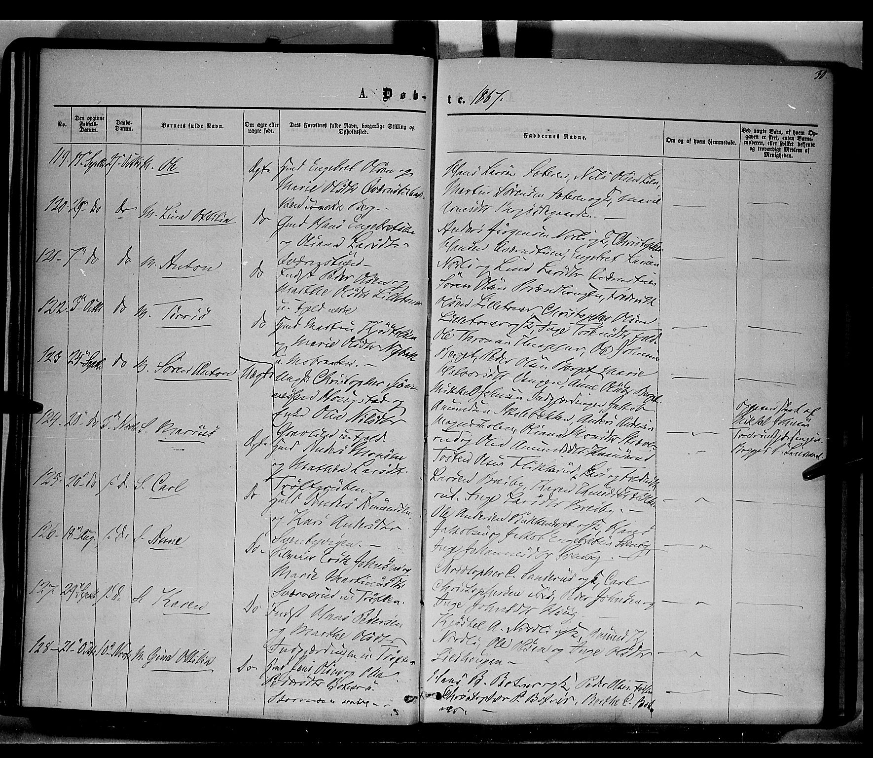 Nord-Odal prestekontor, AV/SAH-PREST-032/H/Ha/Haa/L0004: Parish register (official) no. 4, 1866-1873, p. 30