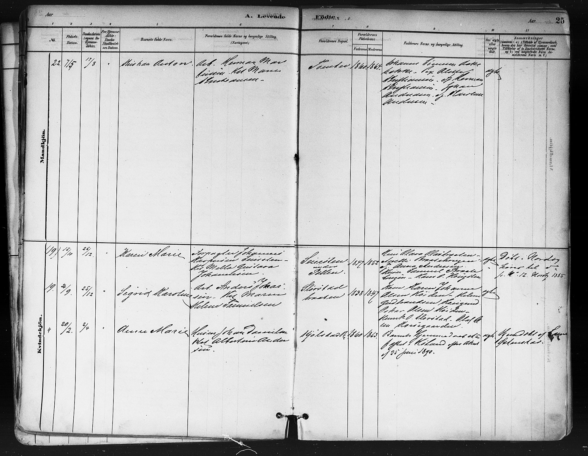 Ås prestekontor Kirkebøker, AV/SAO-A-10894/F/Fa/L0009: Parish register (official) no. I 9, 1881-1900, p. 25