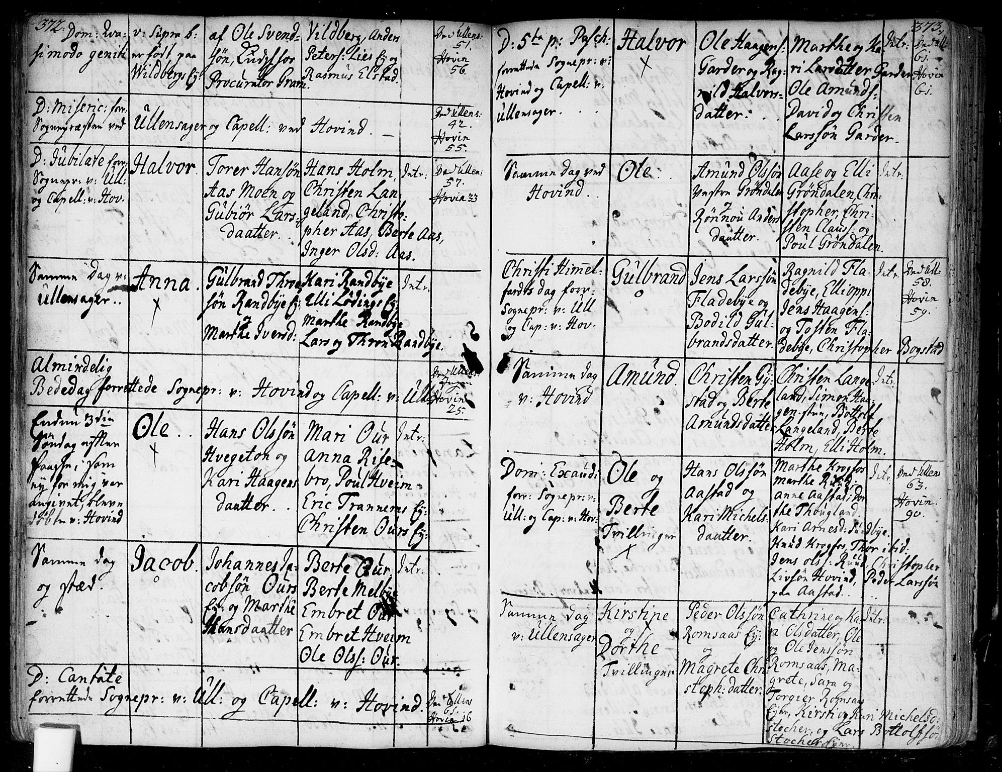 Ullensaker prestekontor Kirkebøker, AV/SAO-A-10236a/F/Fa/L0005: Parish register (official) no. I 5, 1733-1762, p. 372-373