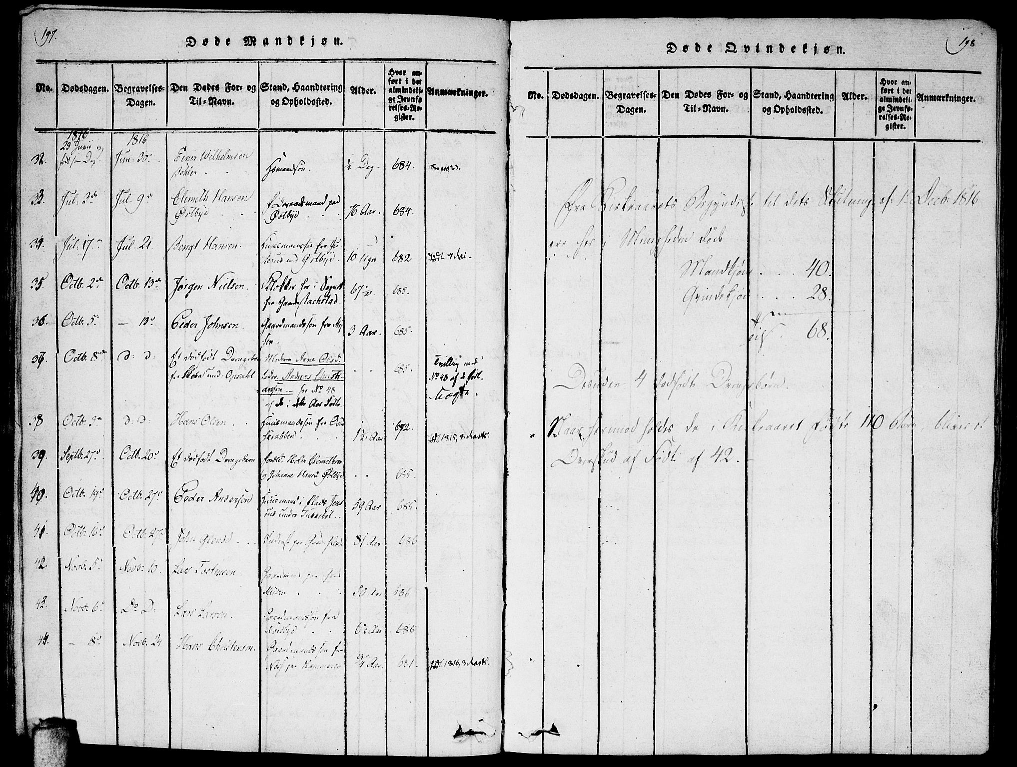 Enebakk prestekontor Kirkebøker, SAO/A-10171c/F/Fa/L0005: Parish register (official) no. I 5, 1790-1825, p. 197-198