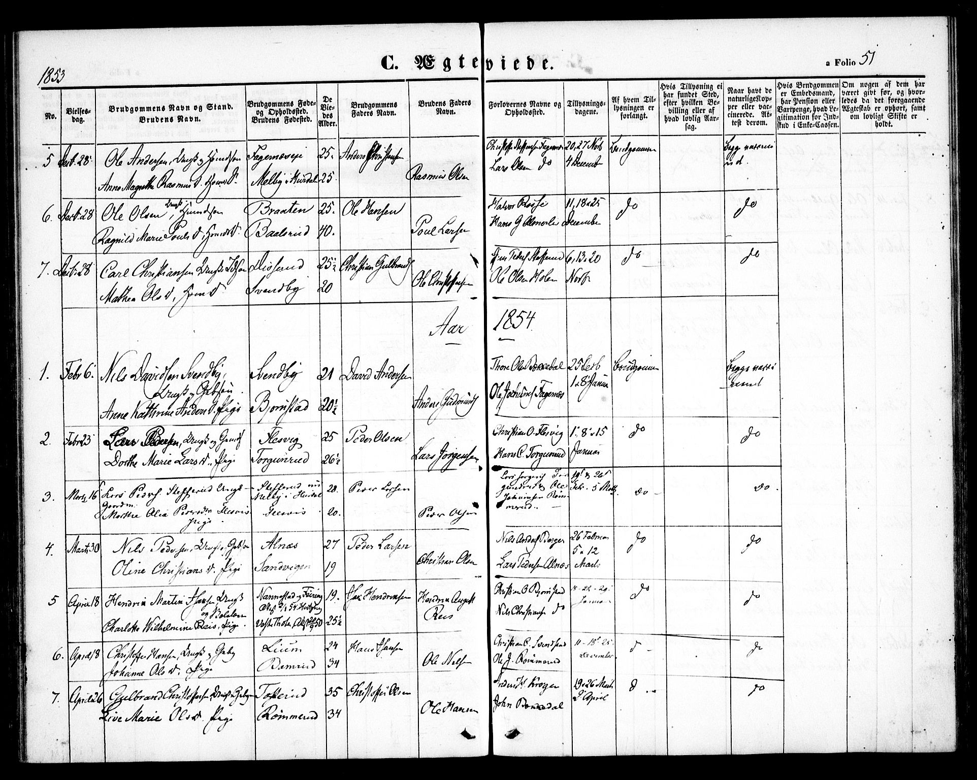 Hurdal prestekontor Kirkebøker, SAO/A-10889/F/Fb/L0001: Parish register (official) no. II 1, 1846-1859, p. 51