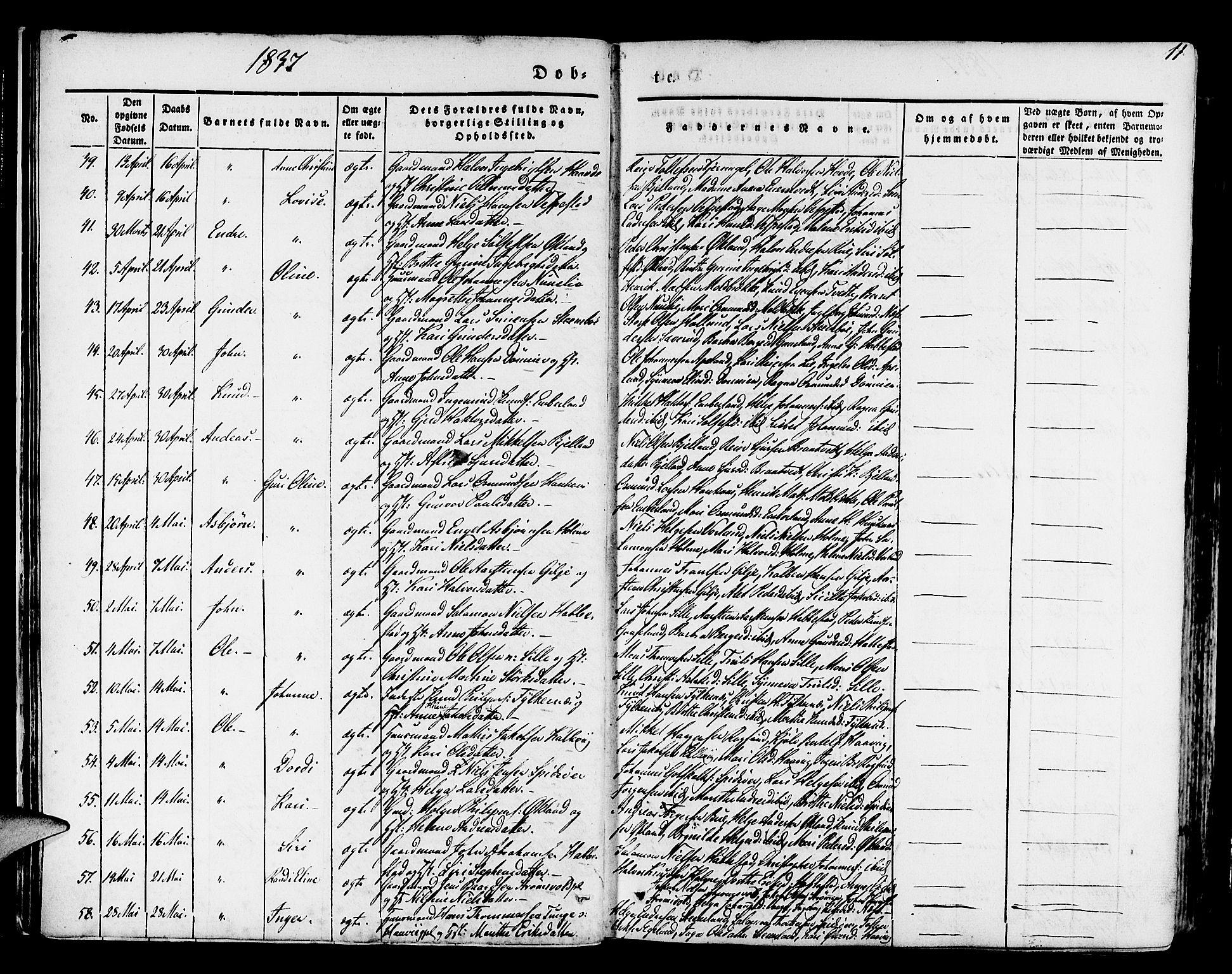 Finnås sokneprestembete, SAB/A-99925/H/Ha/Haa/Haaa/L0006: Parish register (official) no. A 6, 1836-1850, p. 11