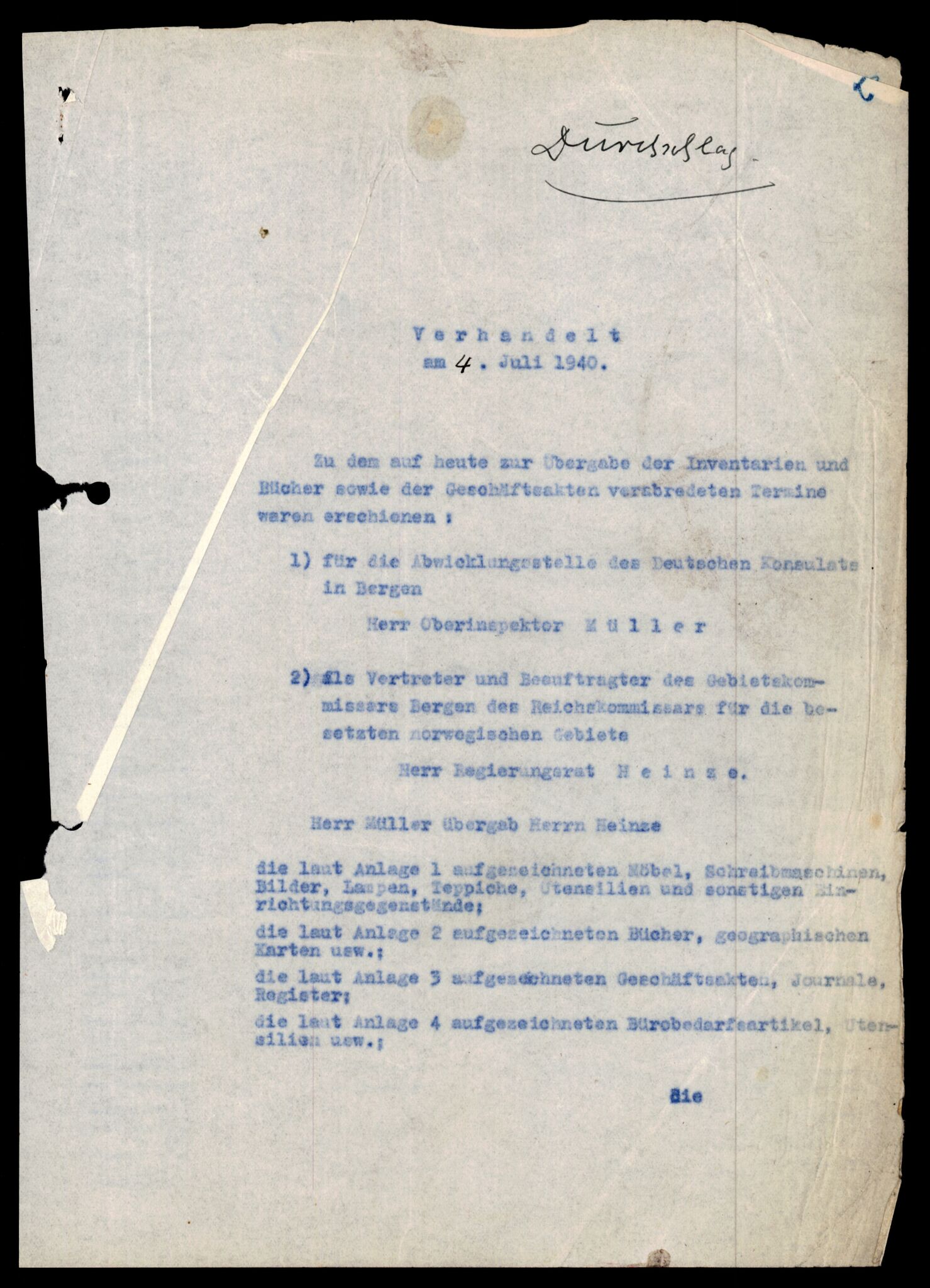 Forsvarets Overkommando. 2 kontor. Arkiv 11.4. Spredte tyske arkivsaker, AV/RA-RAFA-7031/D/Dar/Darc/L0021: FO.II. Tyske konsulater, 1929-1940, p. 2