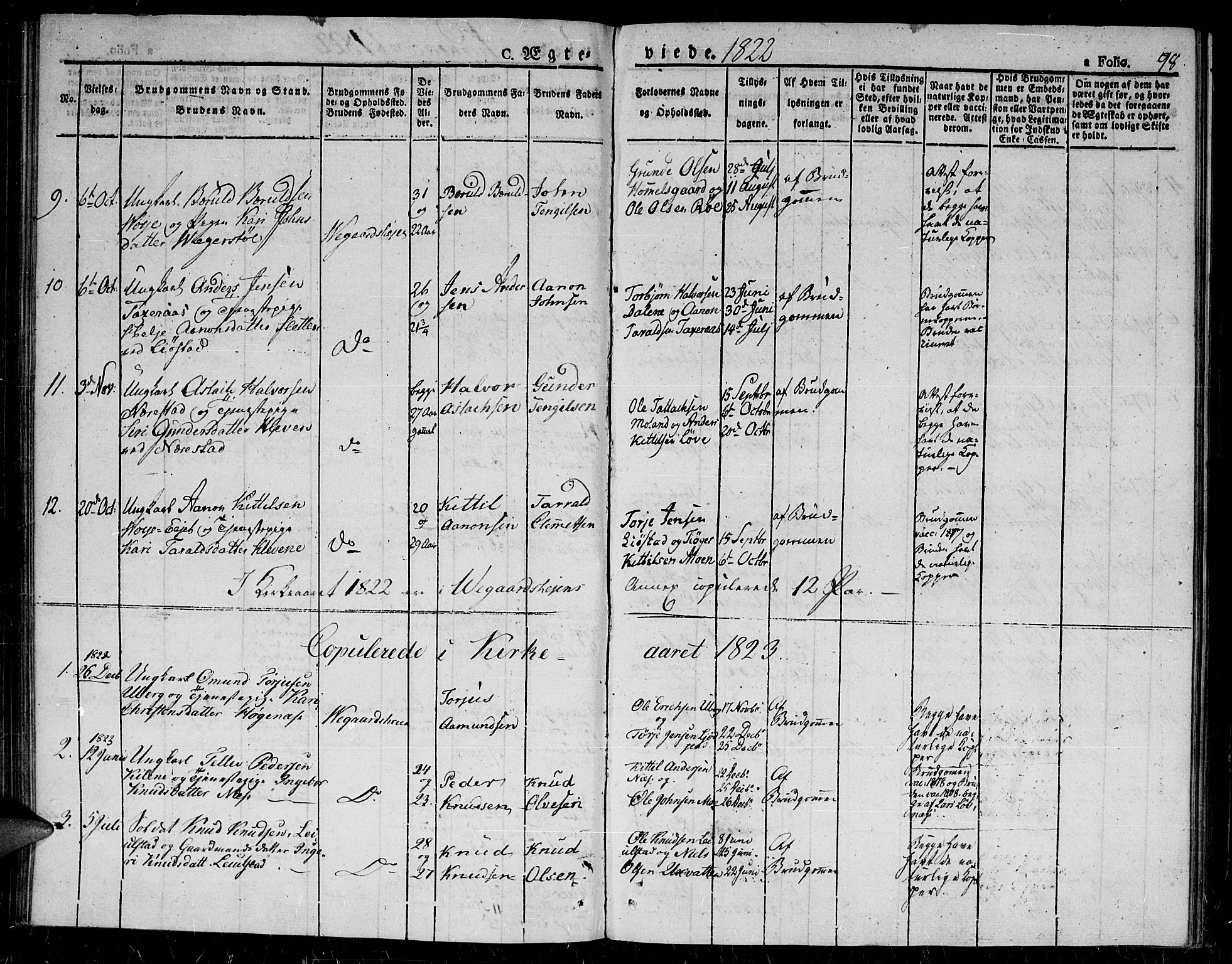 Gjerstad sokneprestkontor, AV/SAK-1111-0014/F/Fa/Fab/L0001: Parish register (official) no. A 1, 1820-1835, p. 98