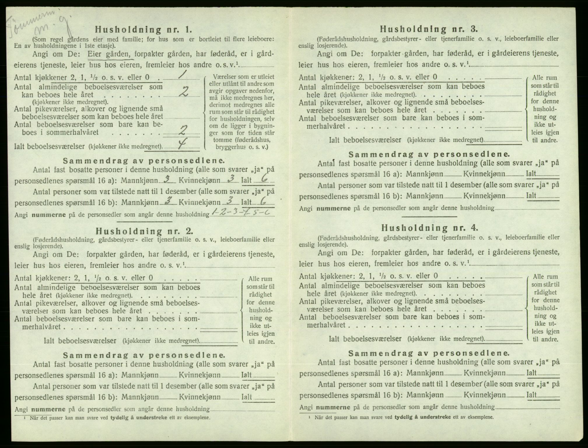 SAB, 1920 census for Ølen, 1920, p. 678