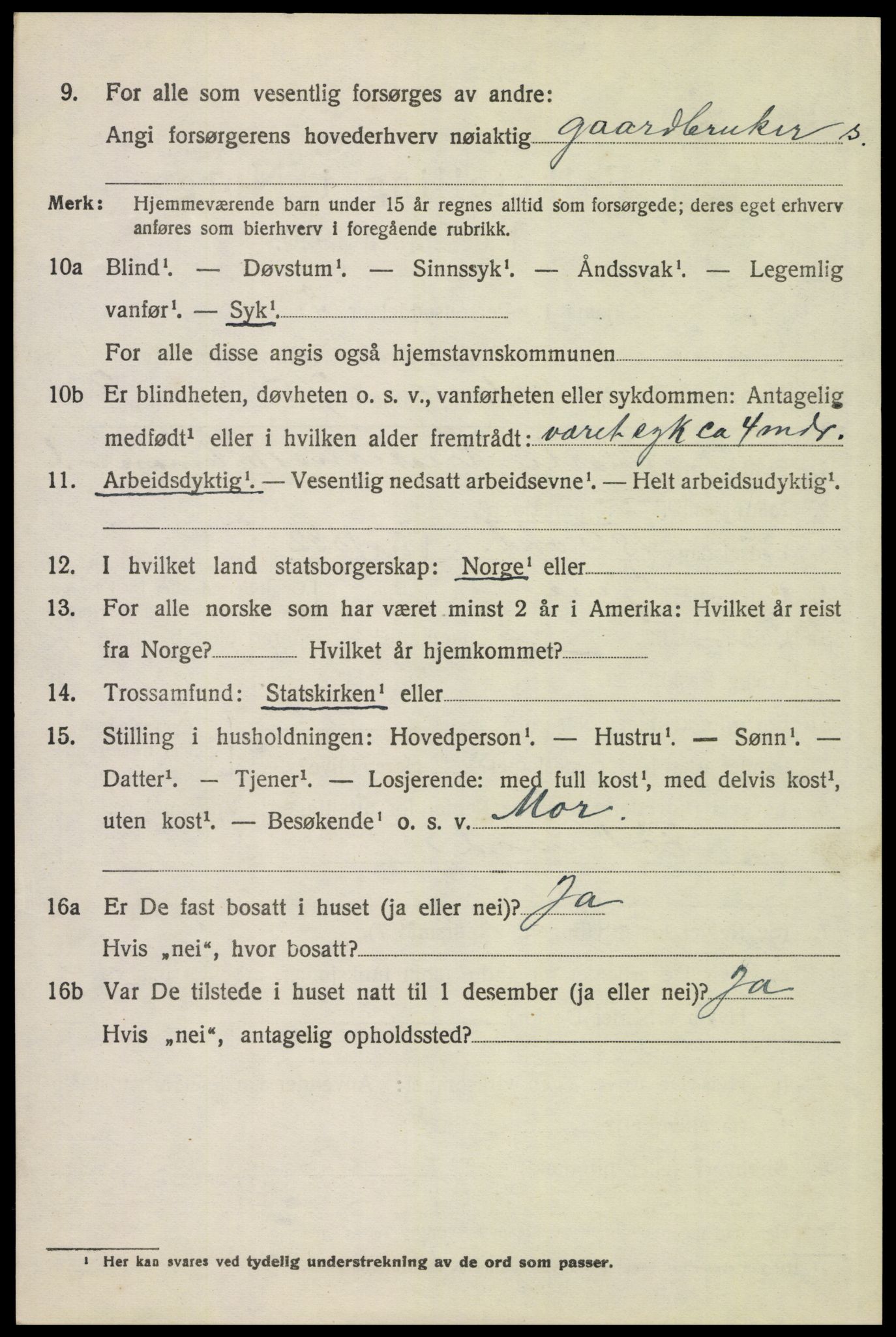 SAH, 1920 census for Grue, 1920, p. 2484